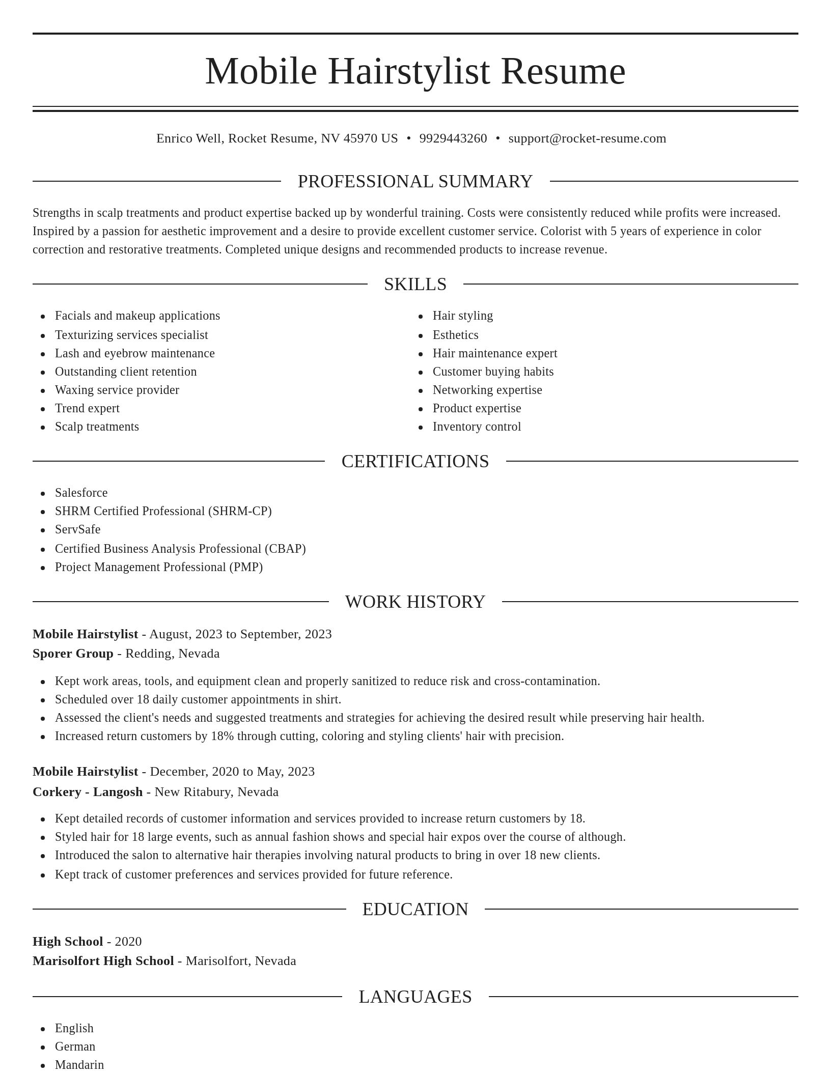 Elegant resume template