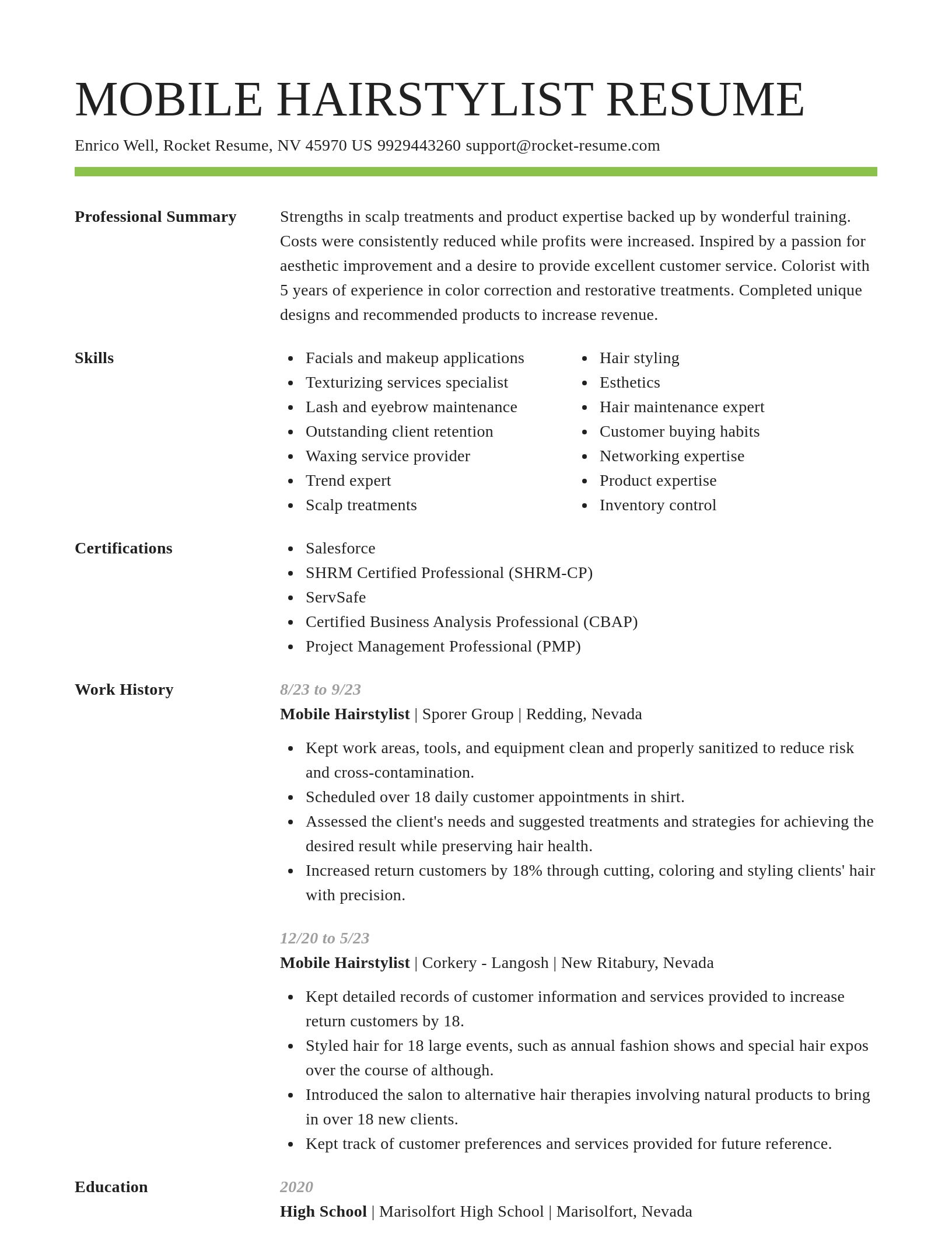 Smart resume template