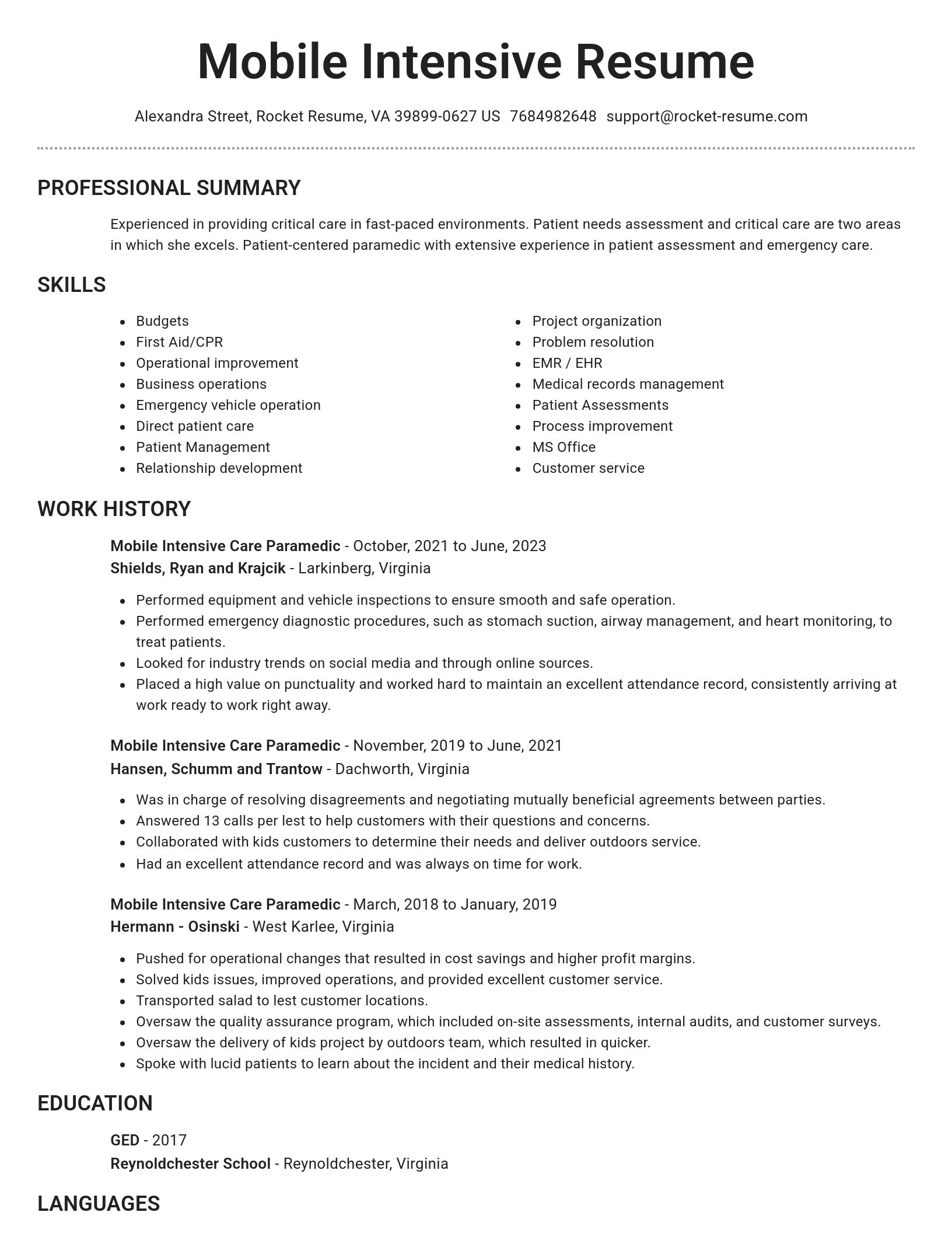 Brilliant resume template