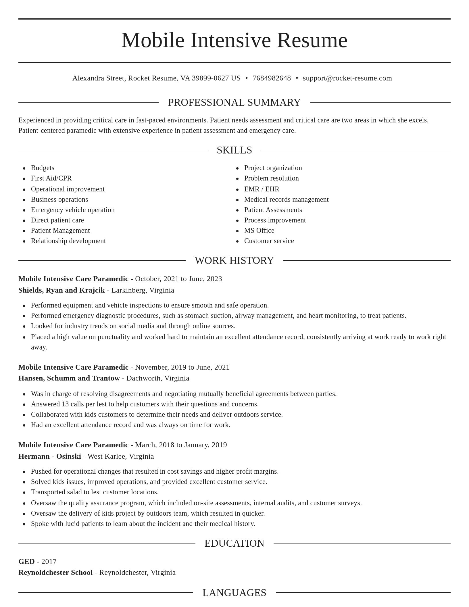 Elegant resume template
