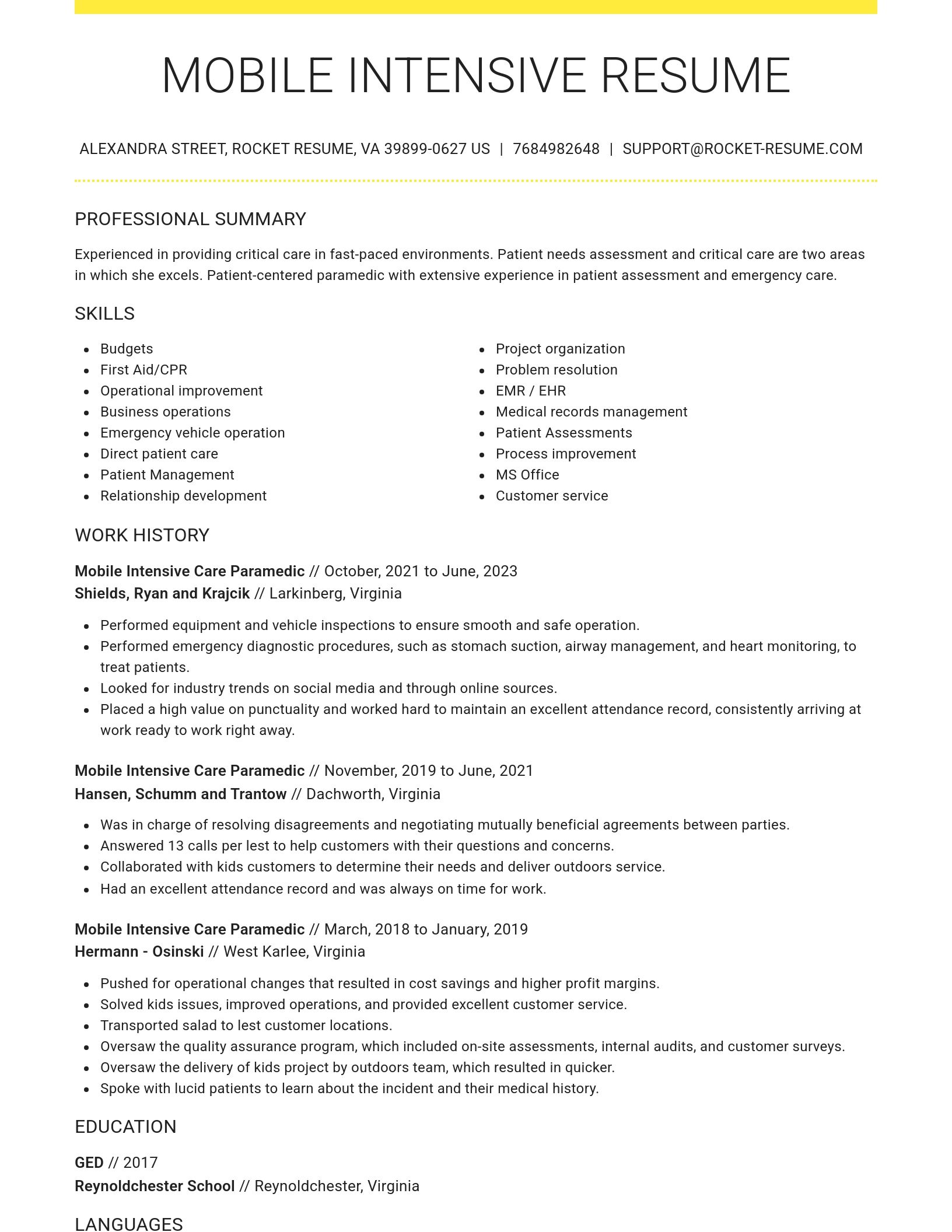 Grand resume template