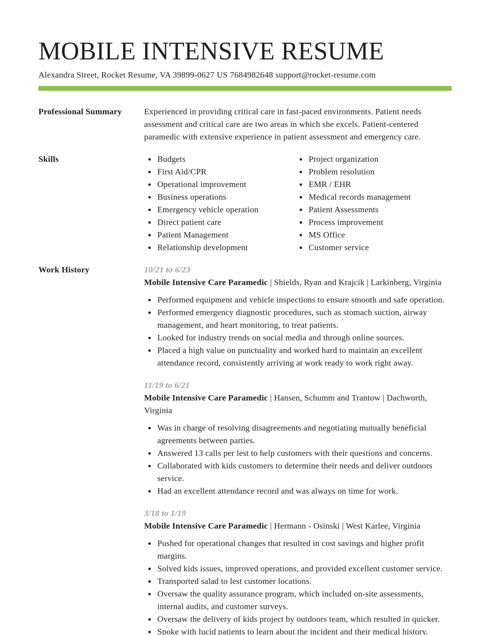 Smart resume template