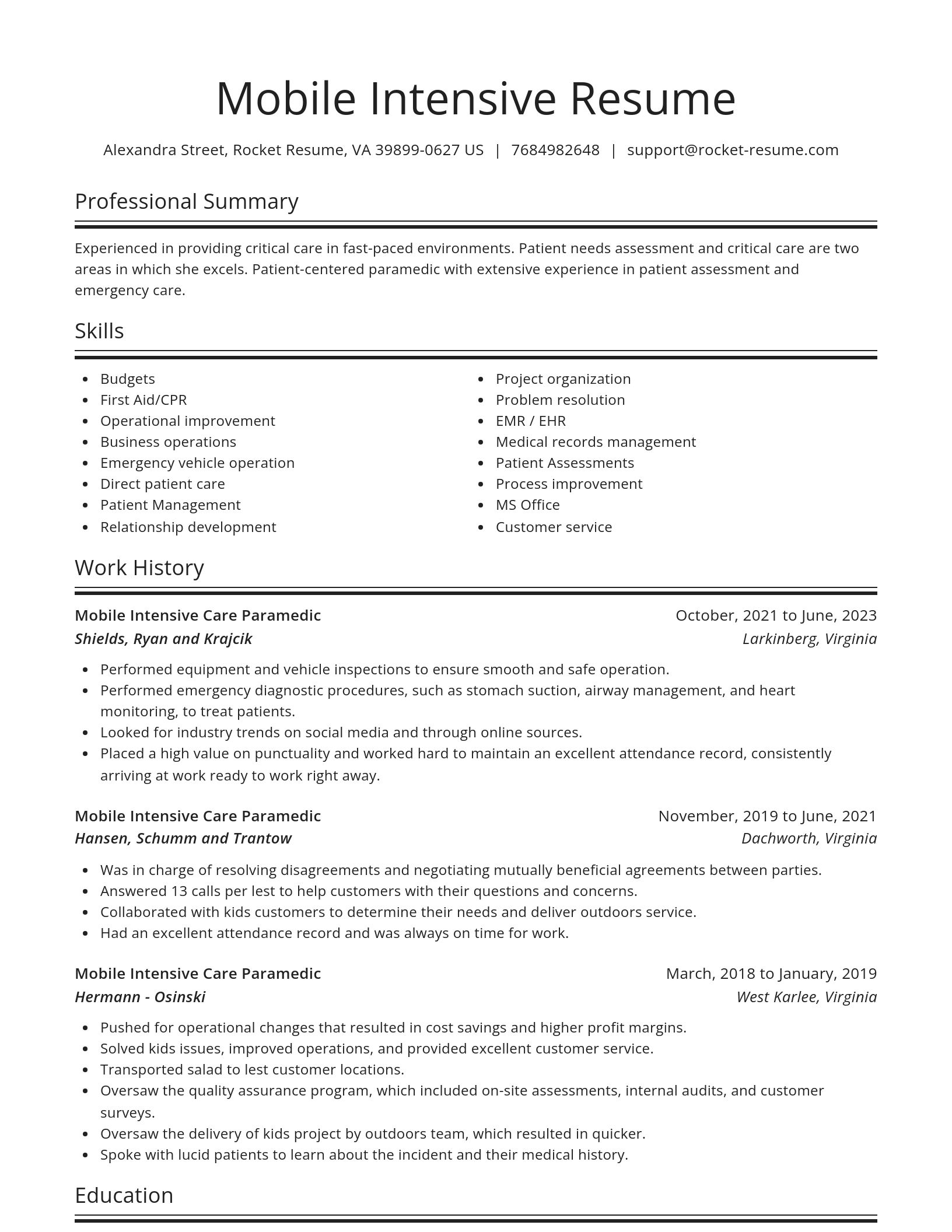 Spotlight resume template