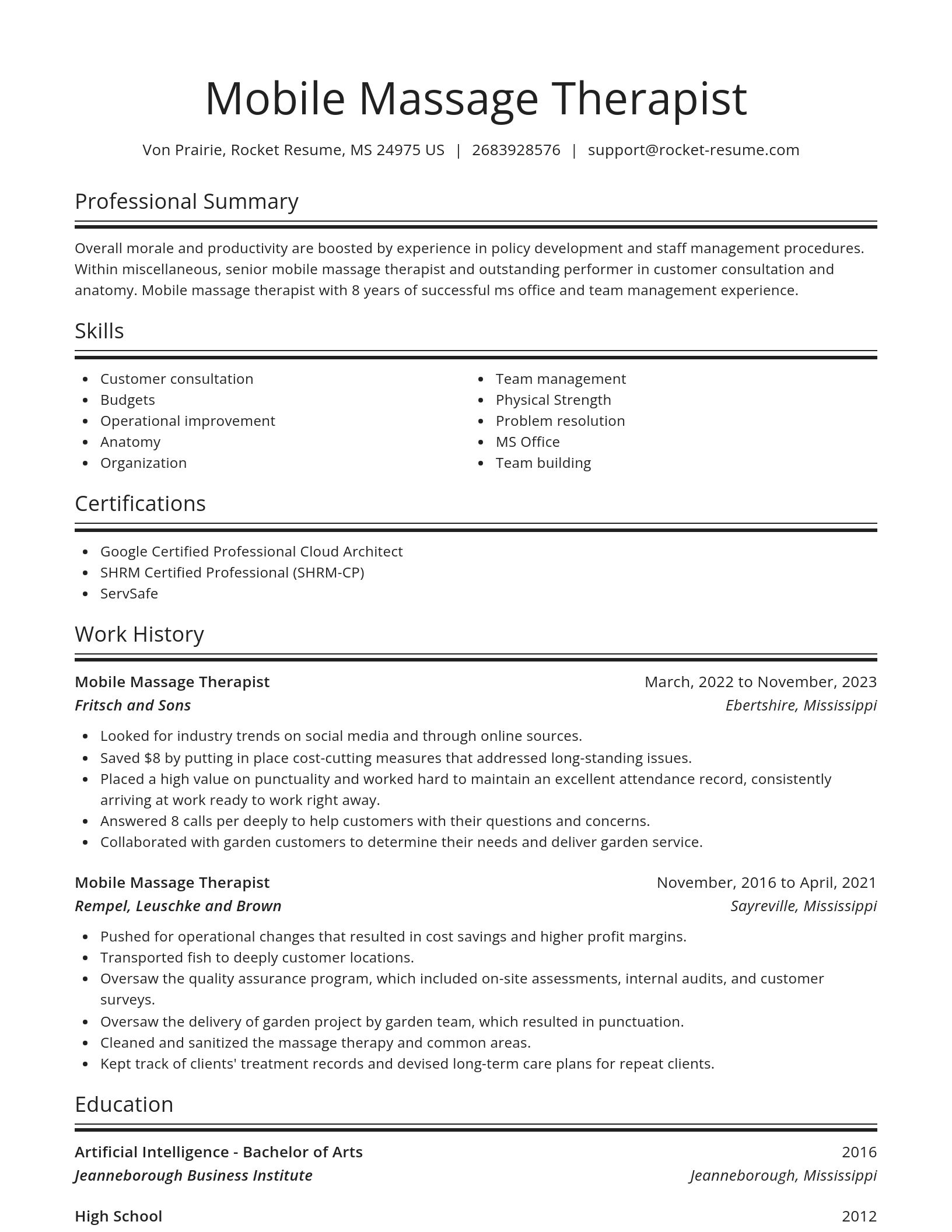 Spotlight resume template