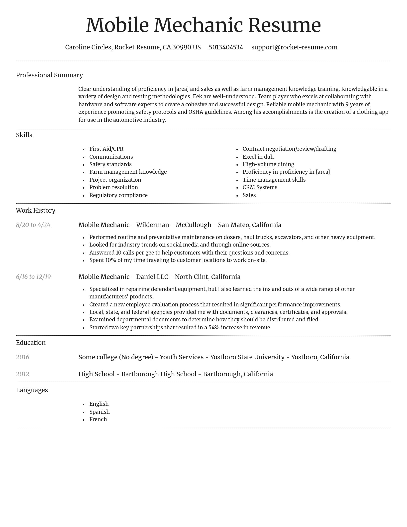 Dignified resume template