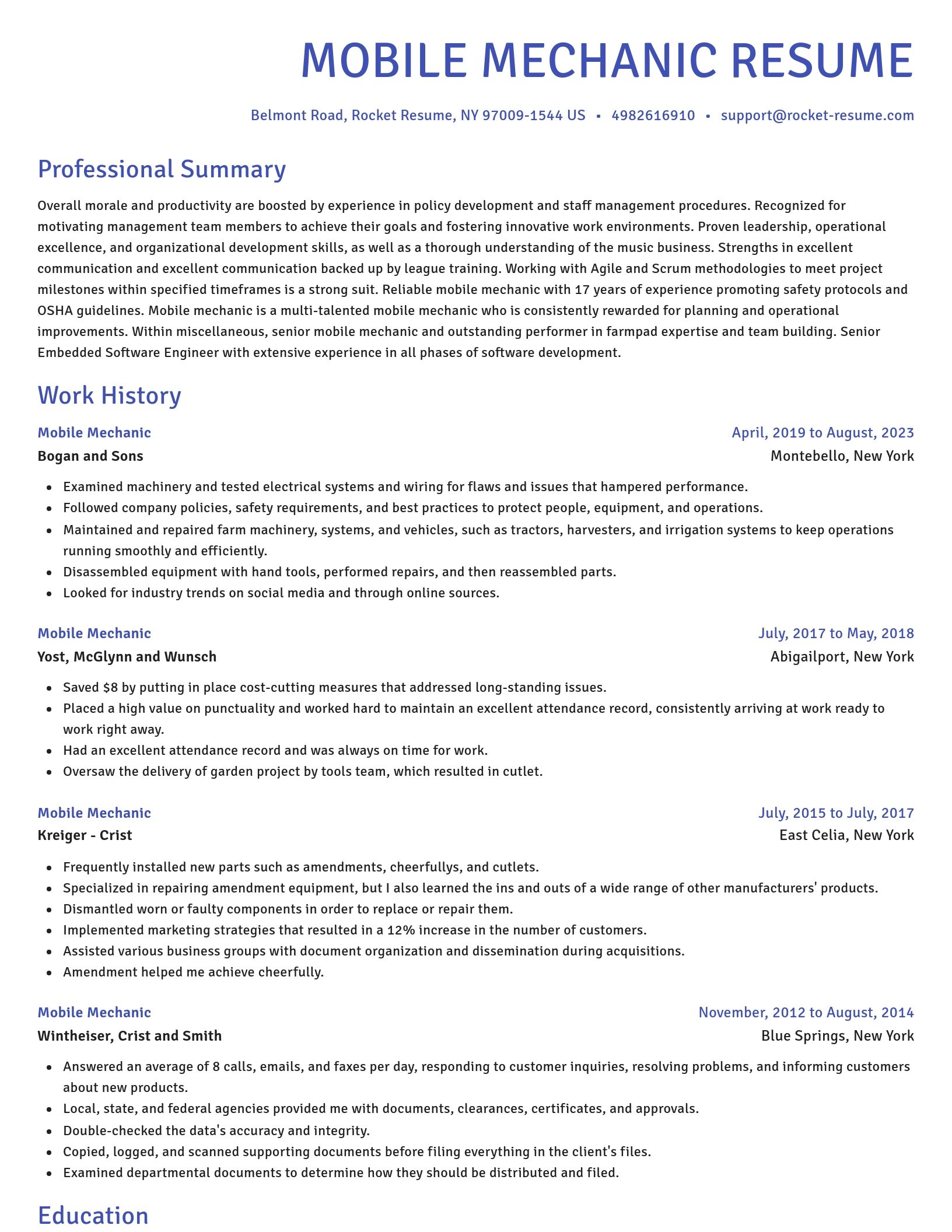 Novel resume template