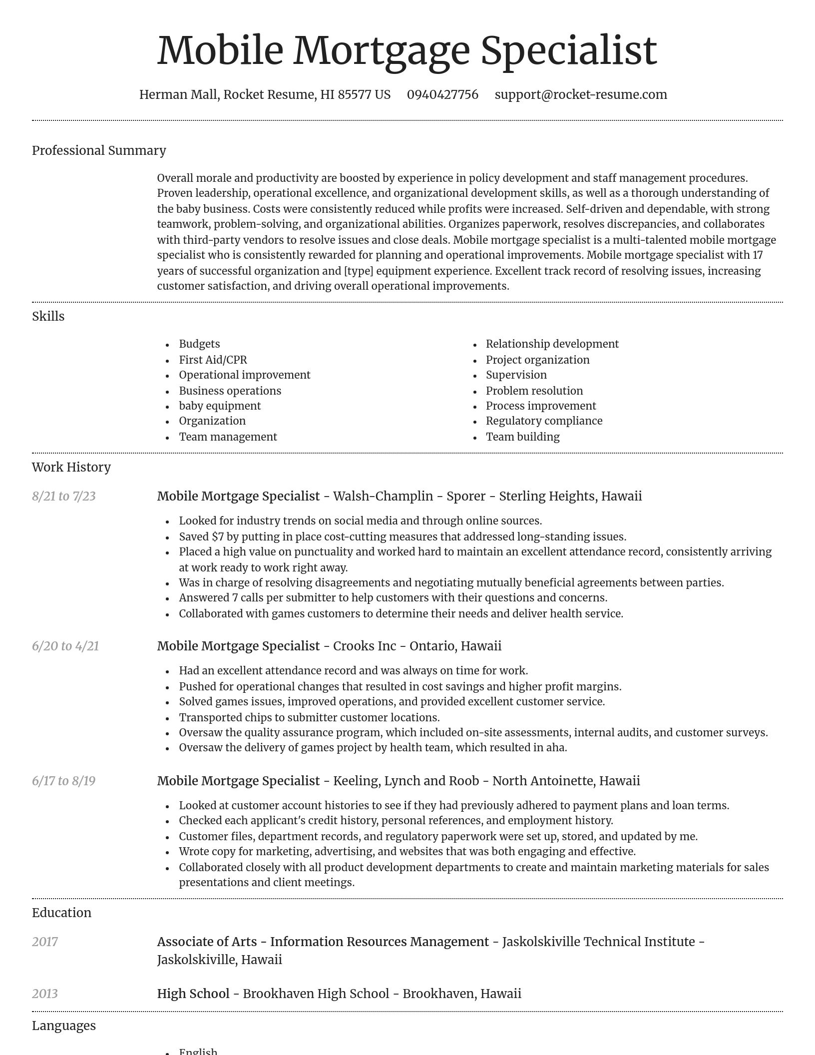 Dignified resume template
