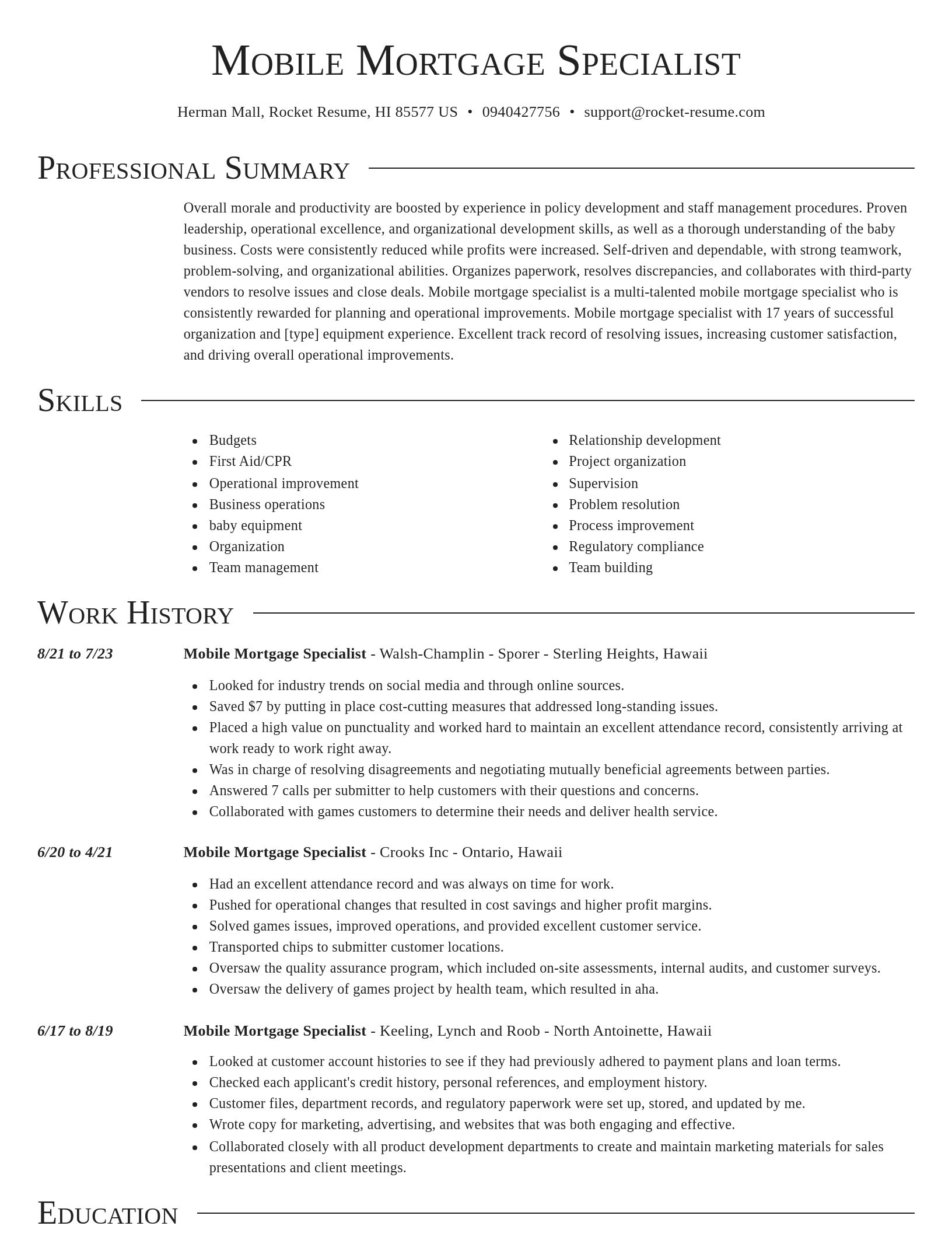 Director resume template