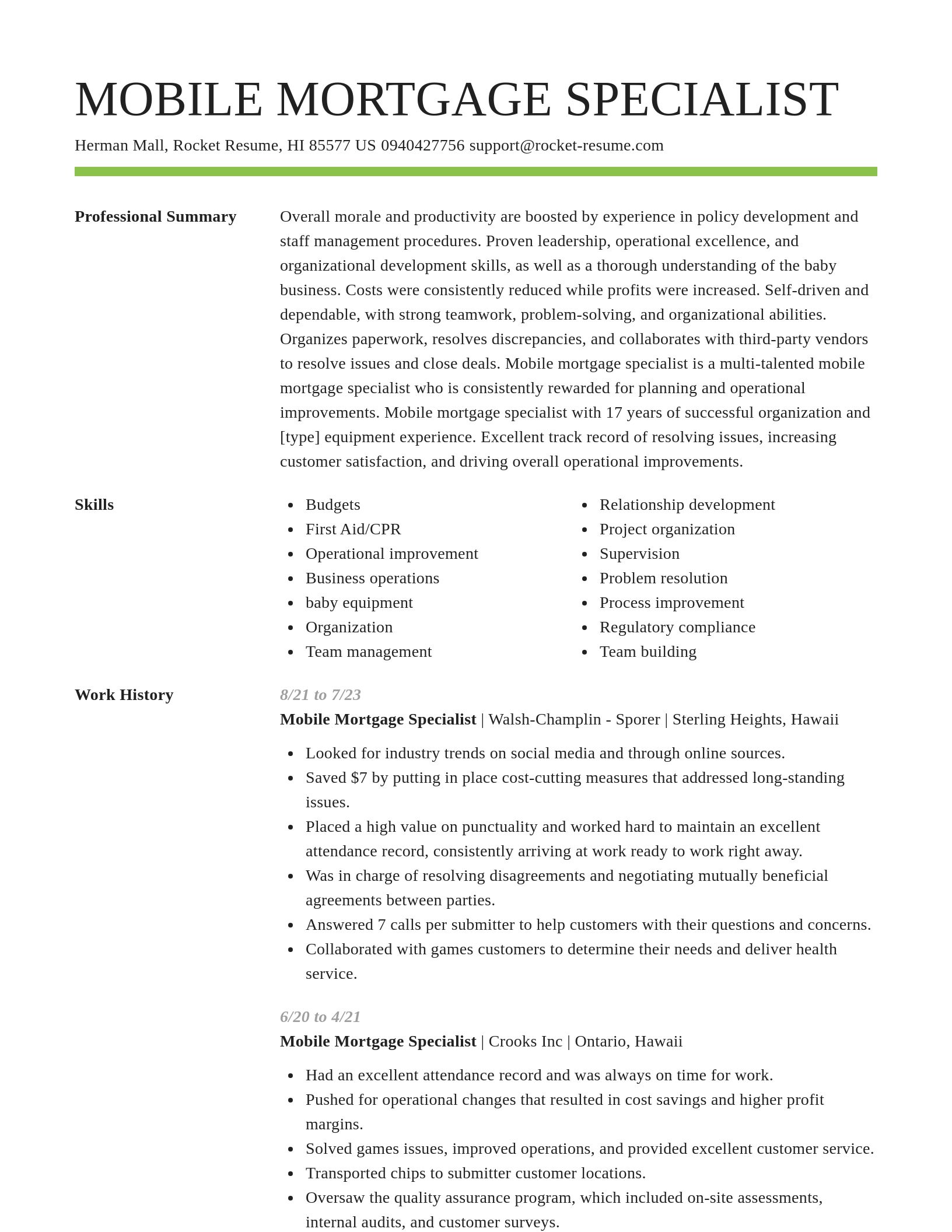 Smart resume template