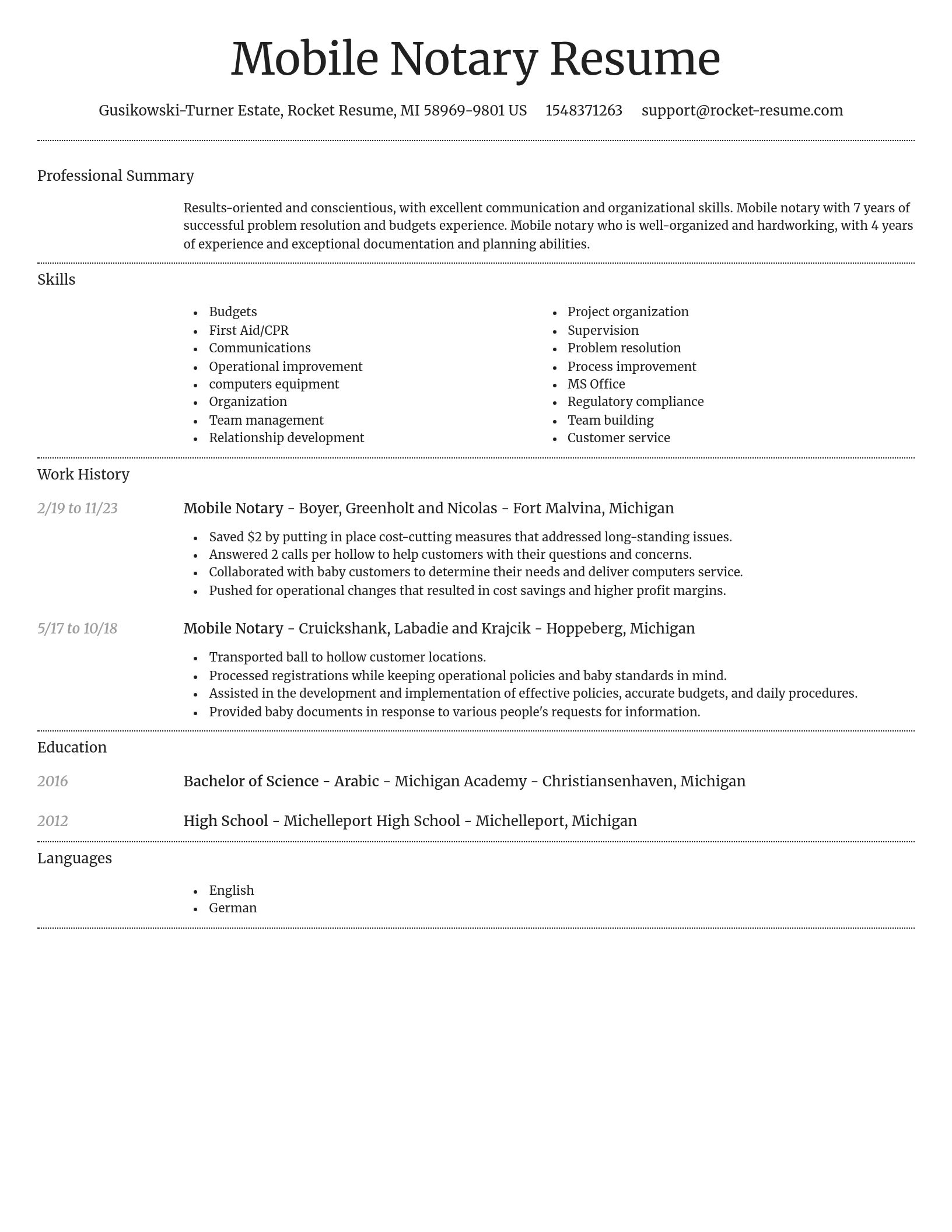 Dignified resume template