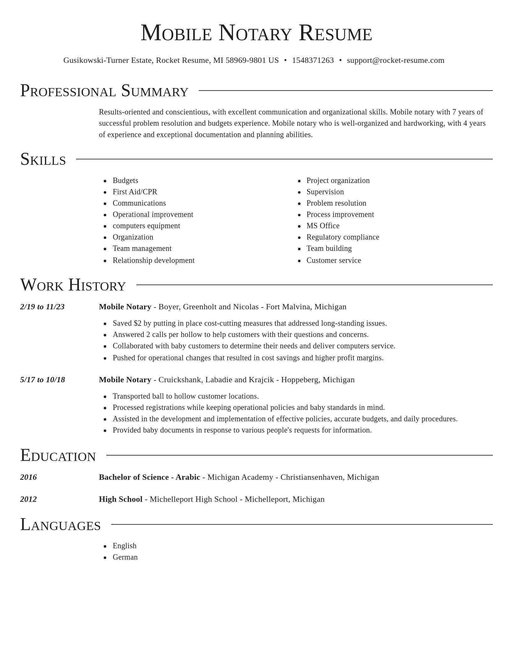 Director resume template