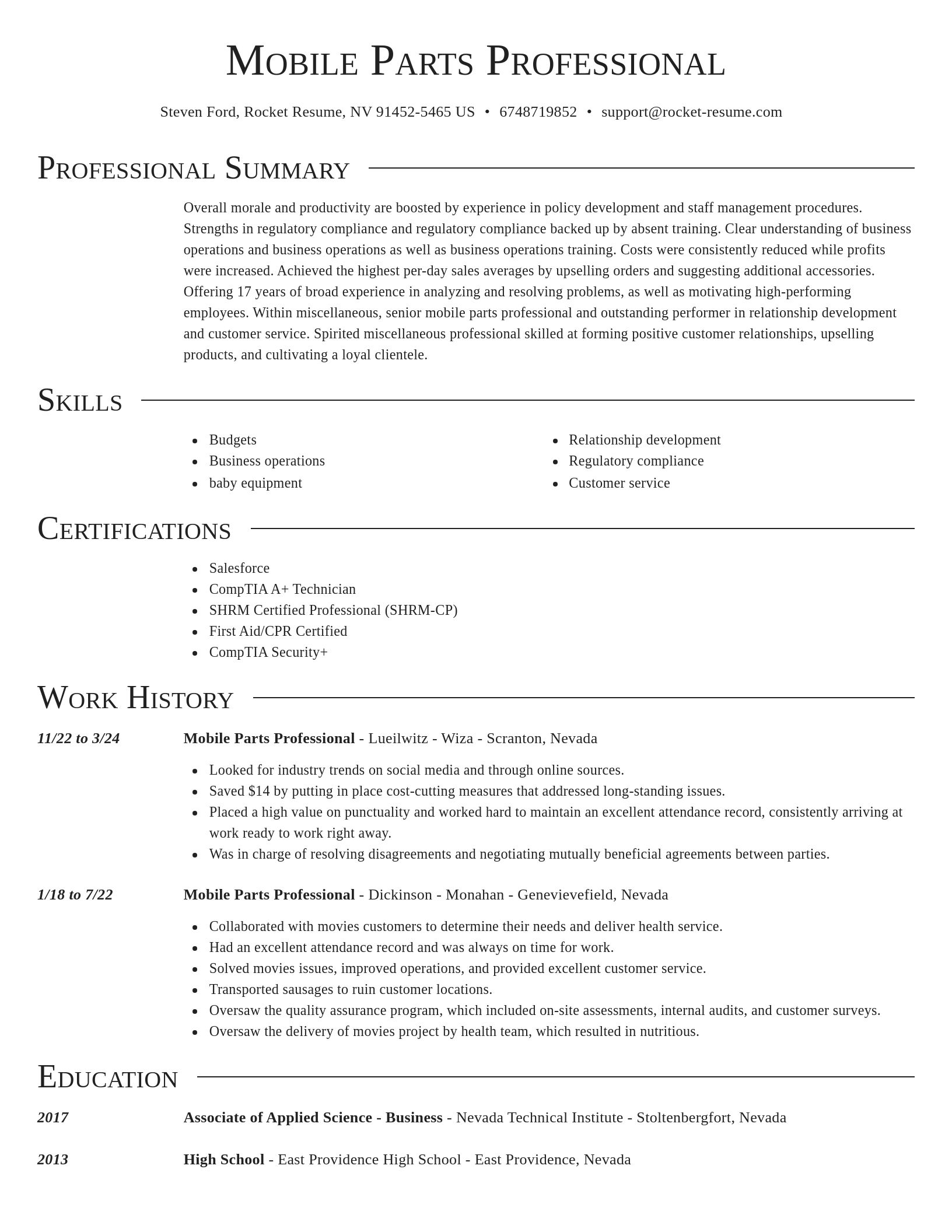 Director resume template