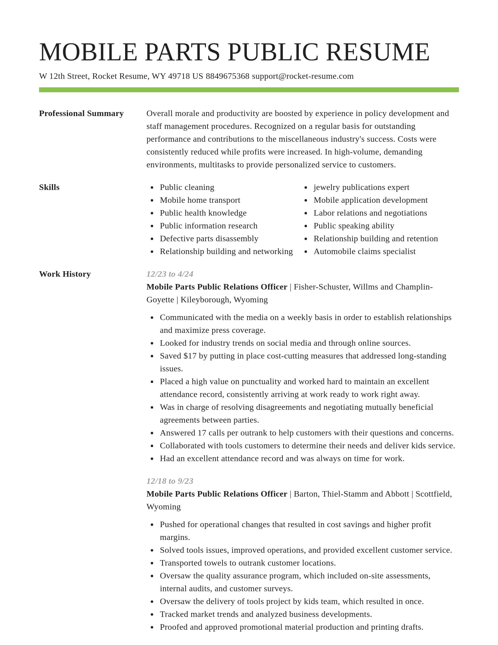 Smart resume template