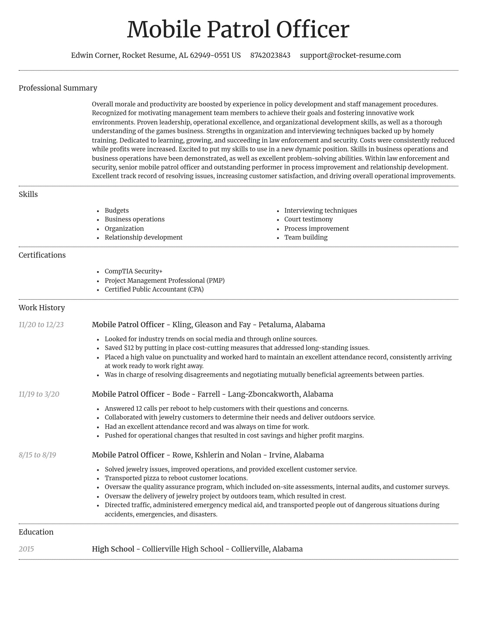 Dignified resume template