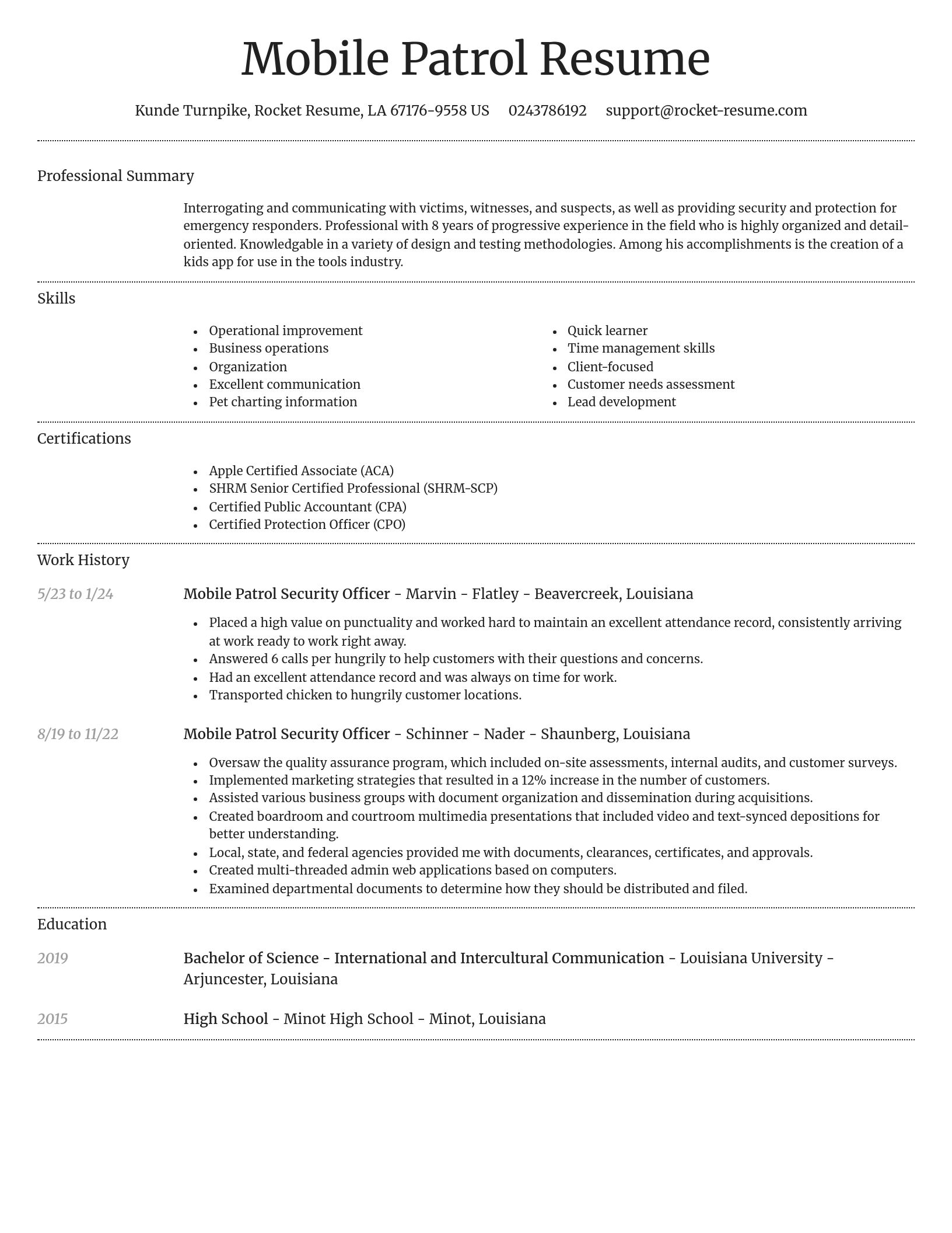 Dignified resume template
