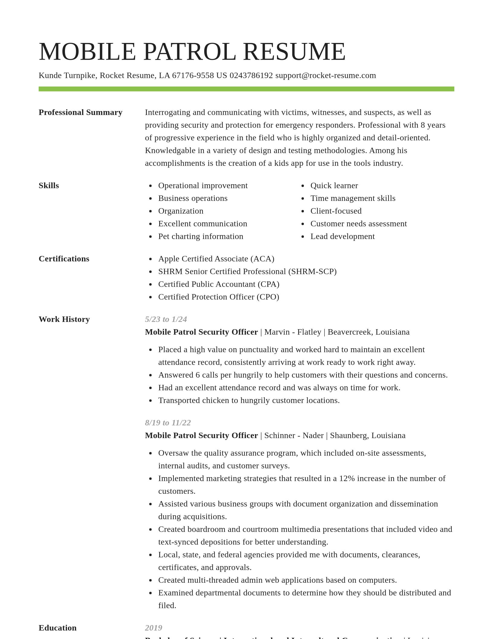 Smart resume template