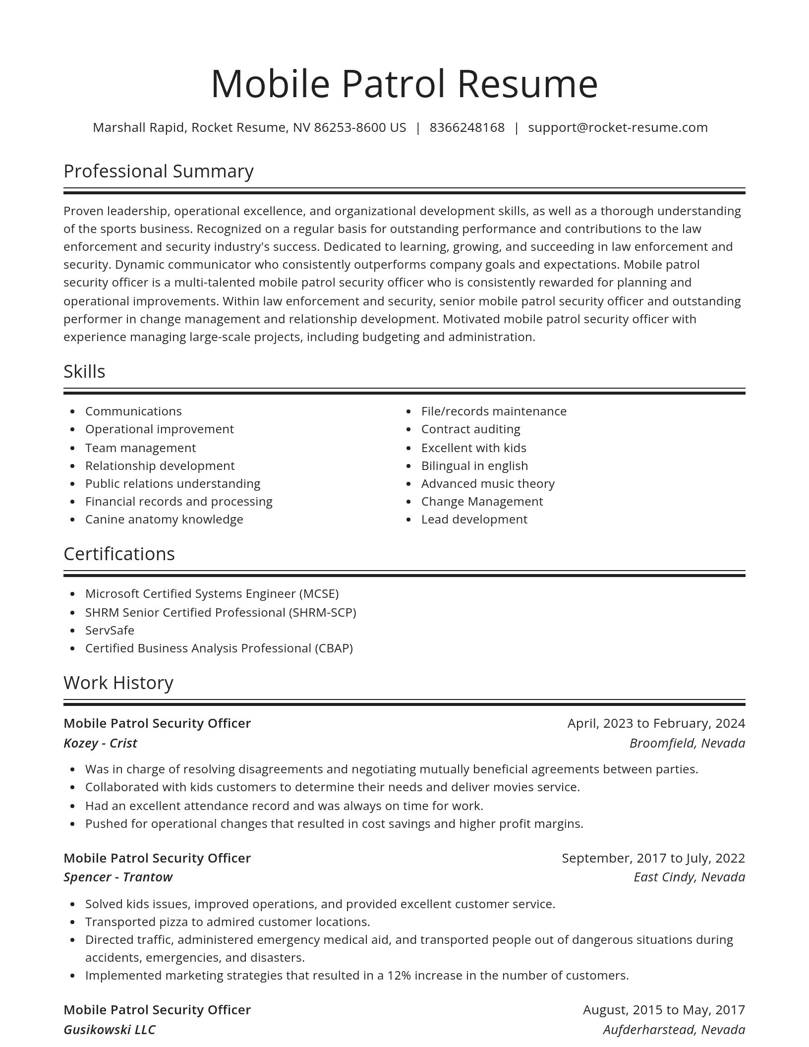 Spotlight resume template