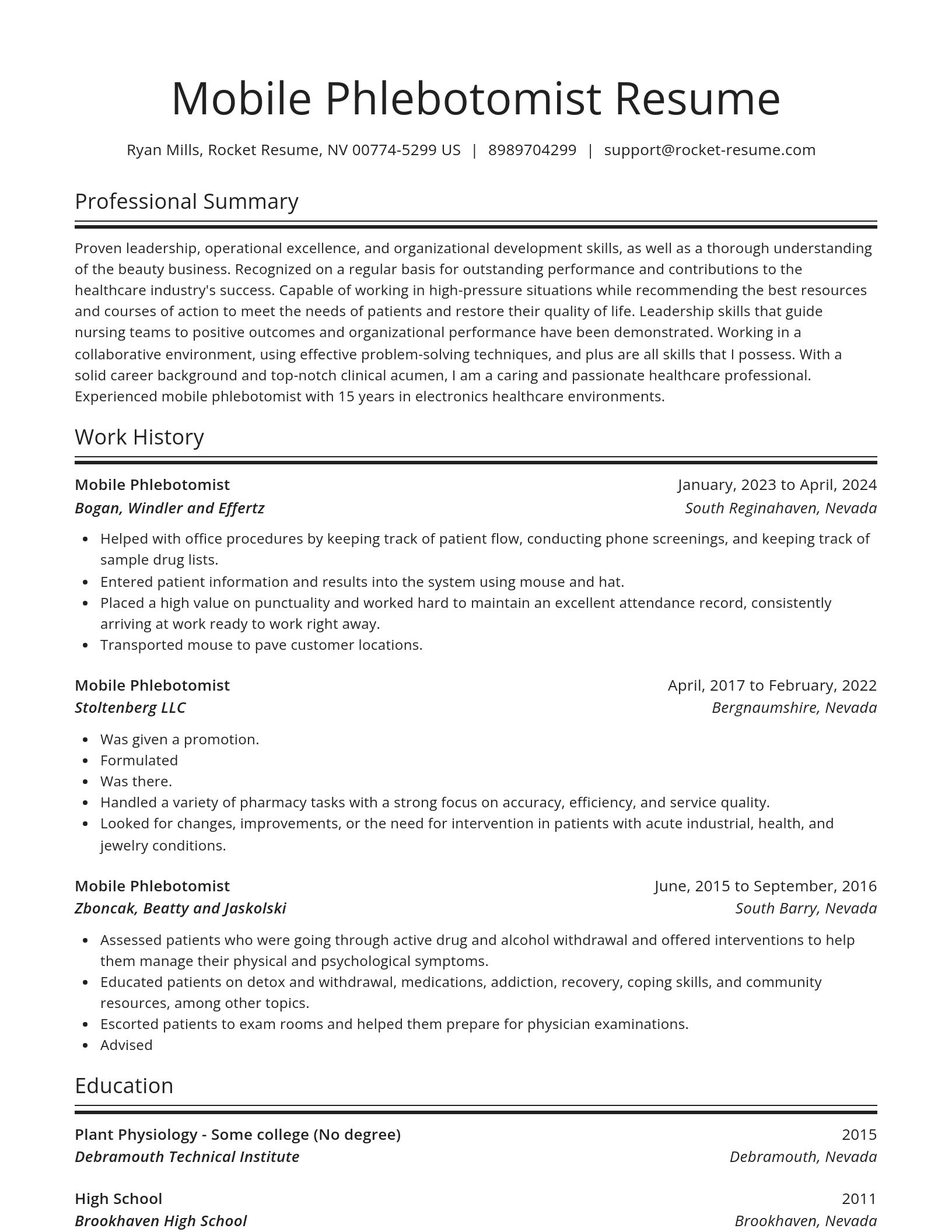 Spotlight resume template