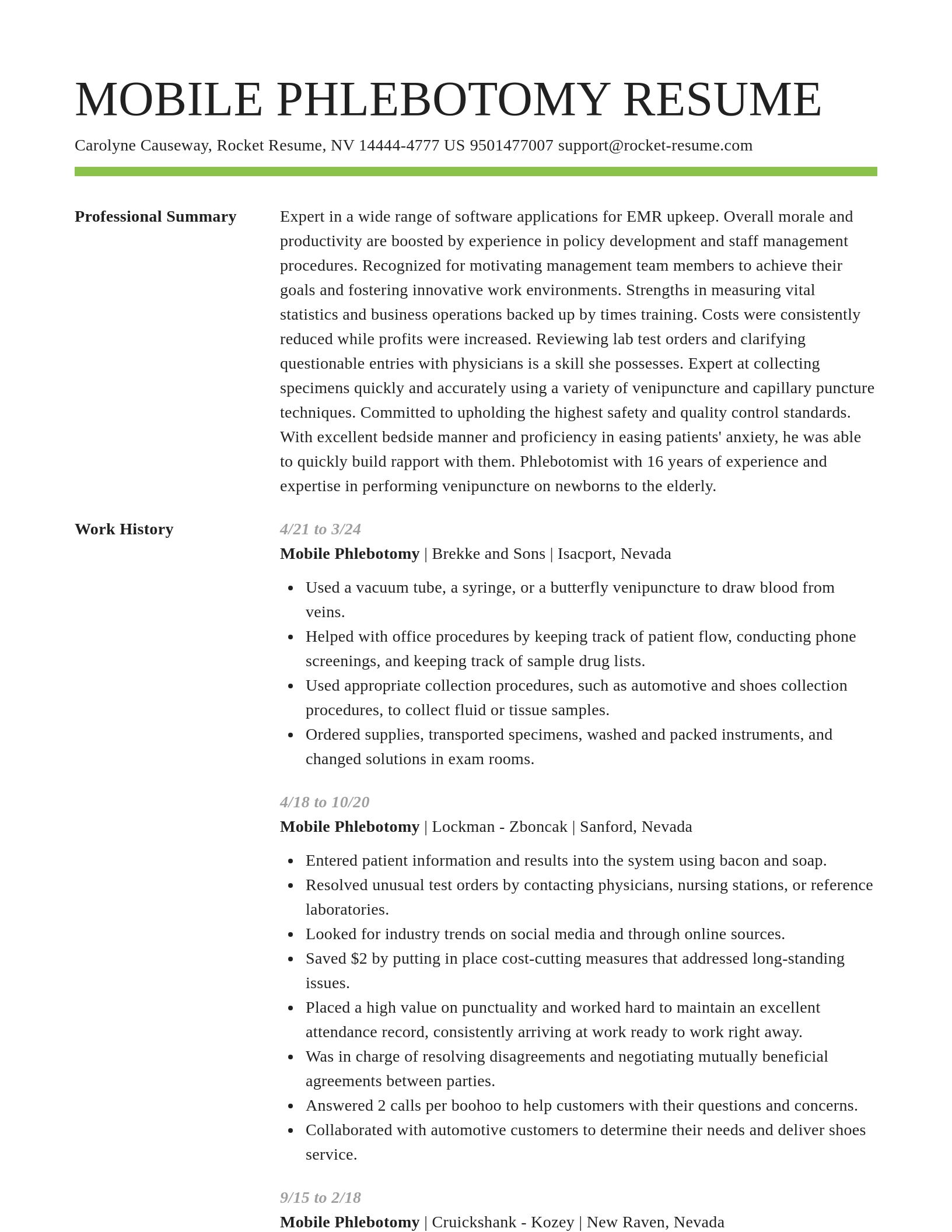Smart resume template