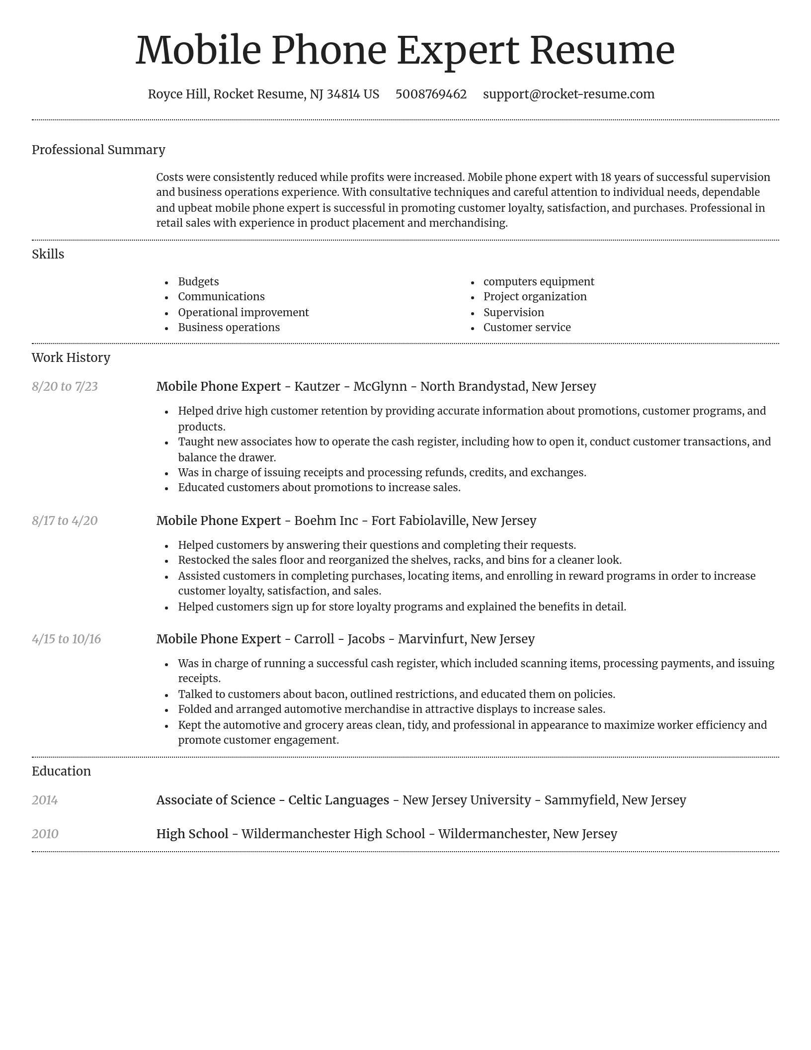 Dignified resume template