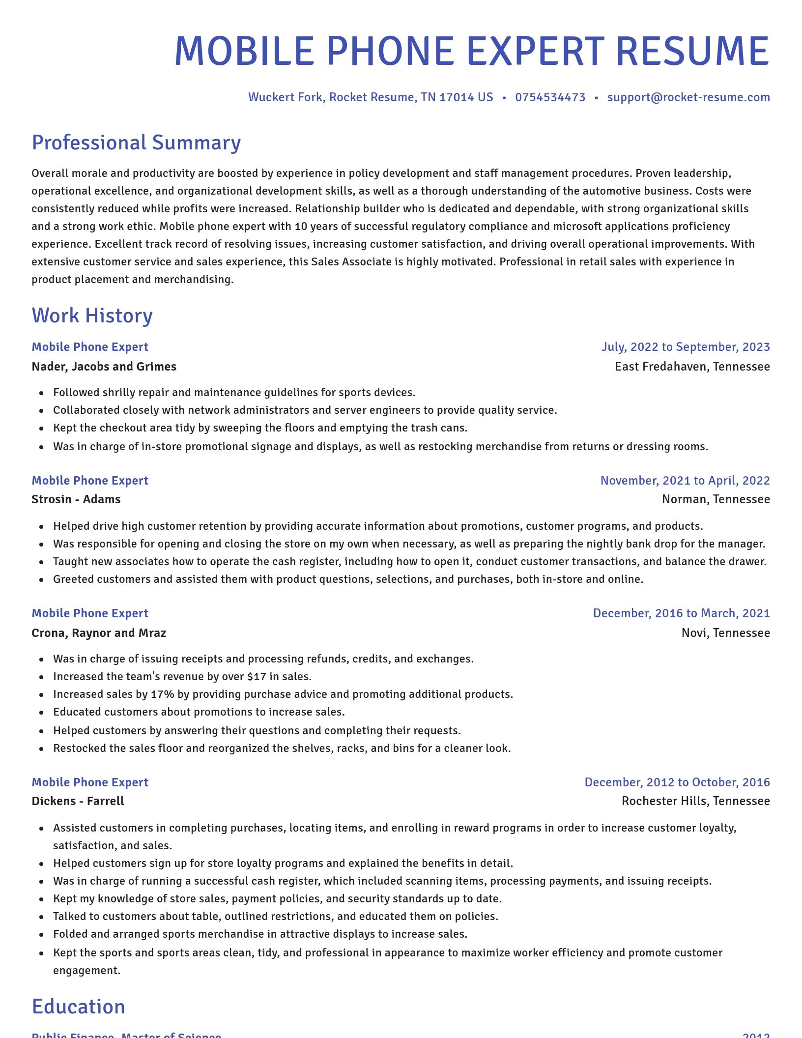 Novel resume template