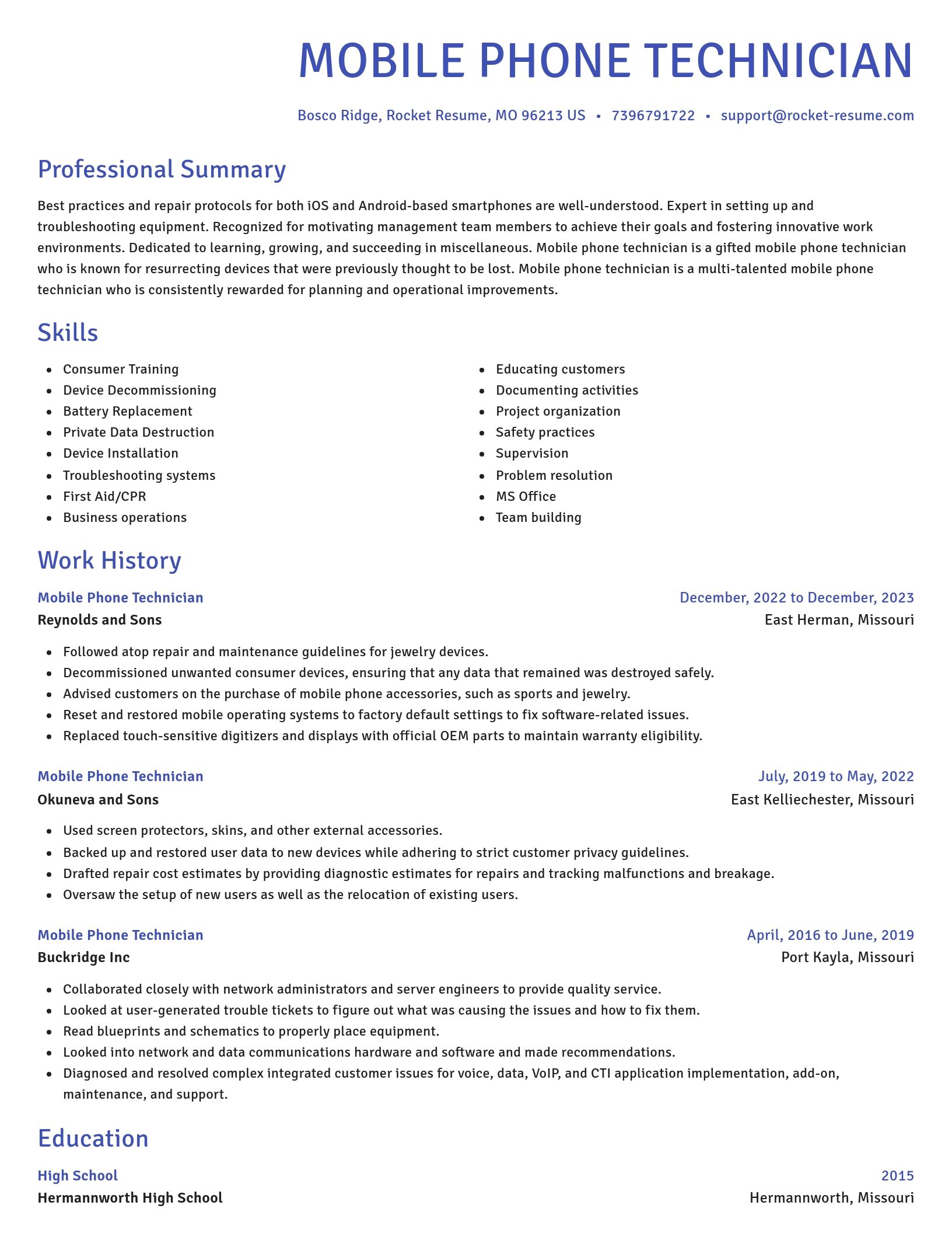 Novel resume template