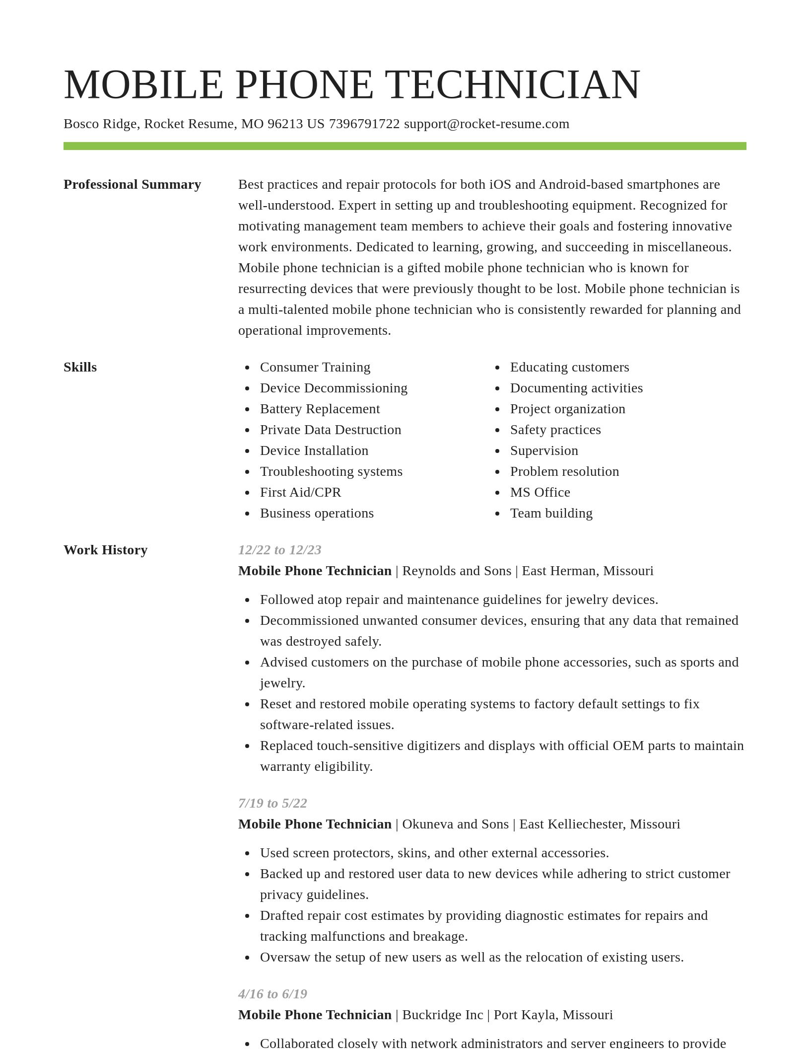 Smart resume template