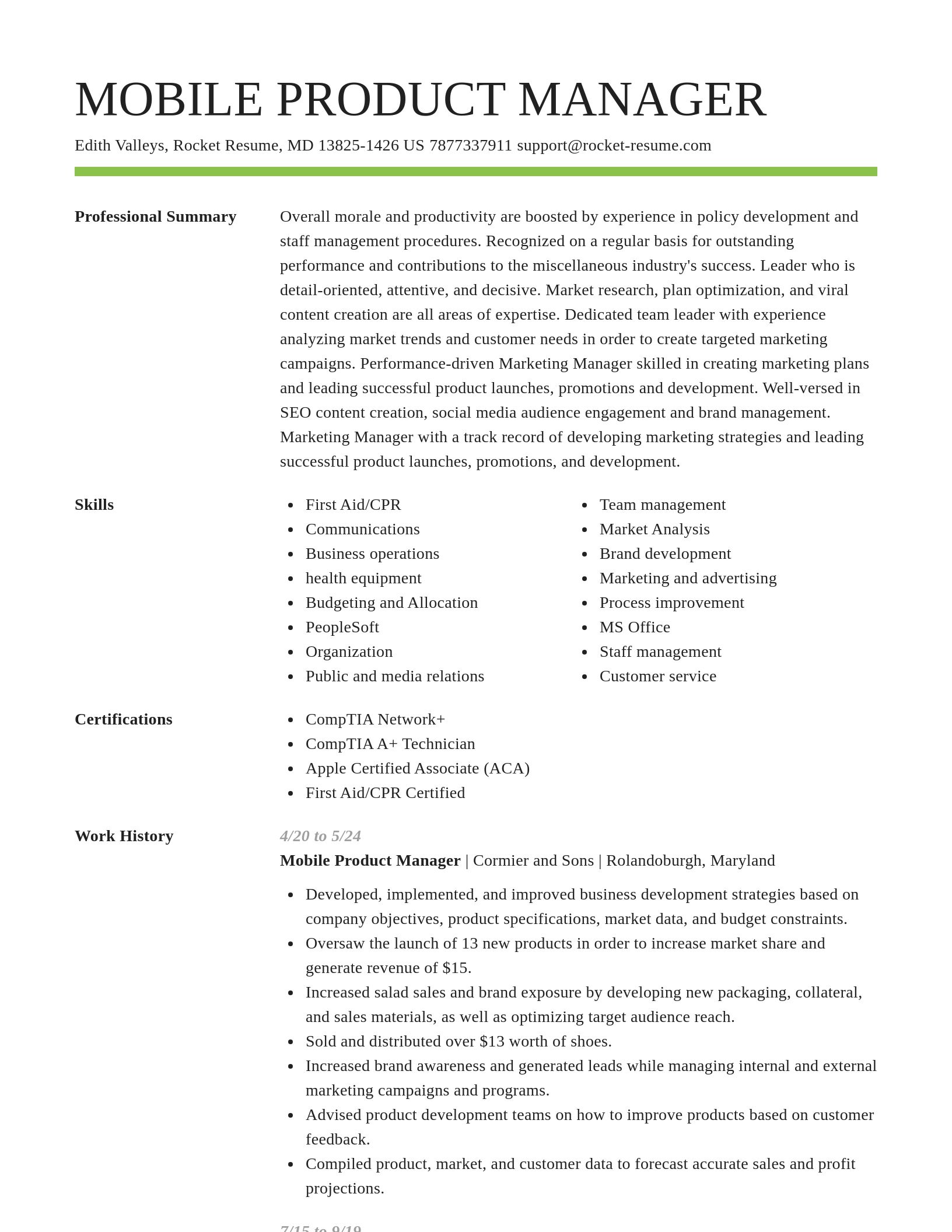 Smart resume template