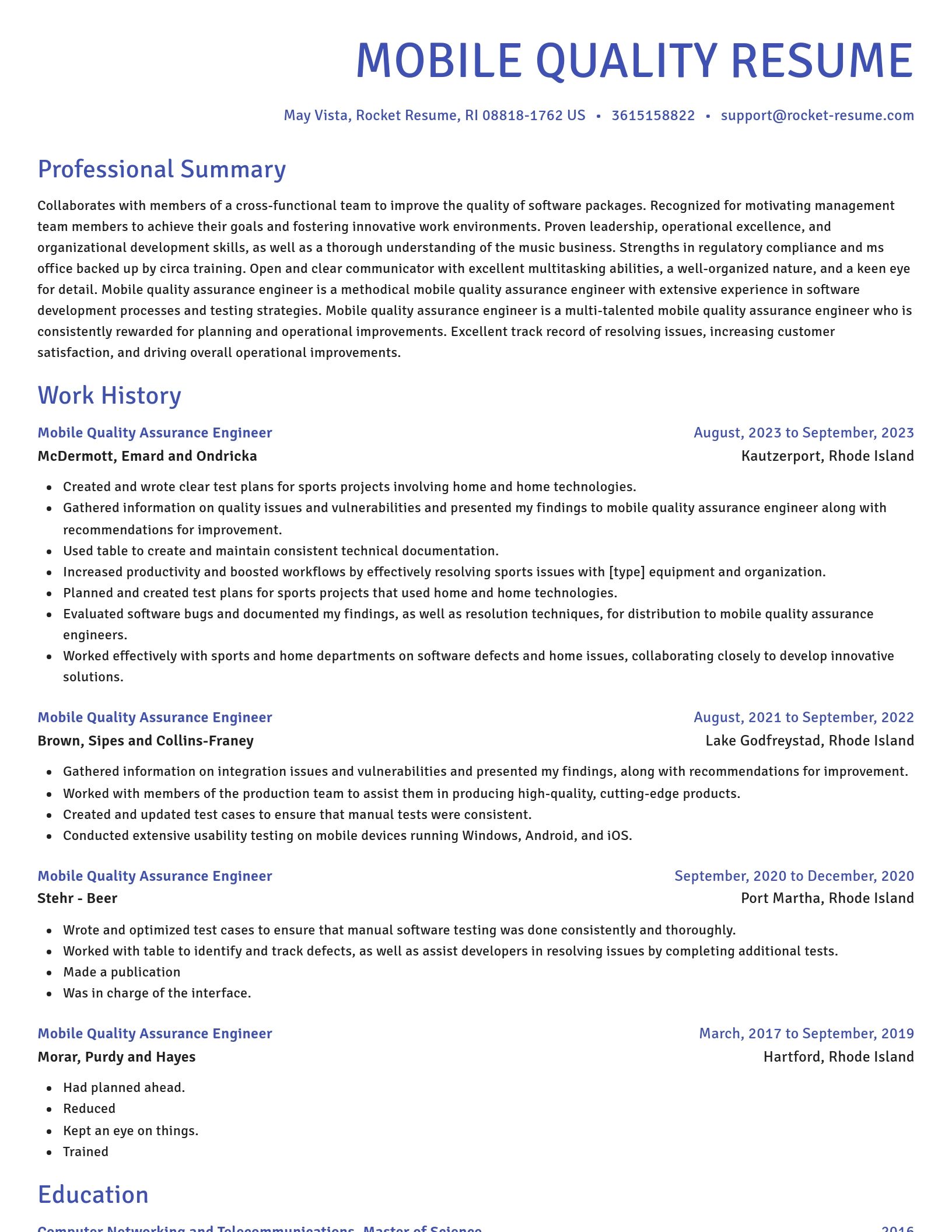 Novel resume template