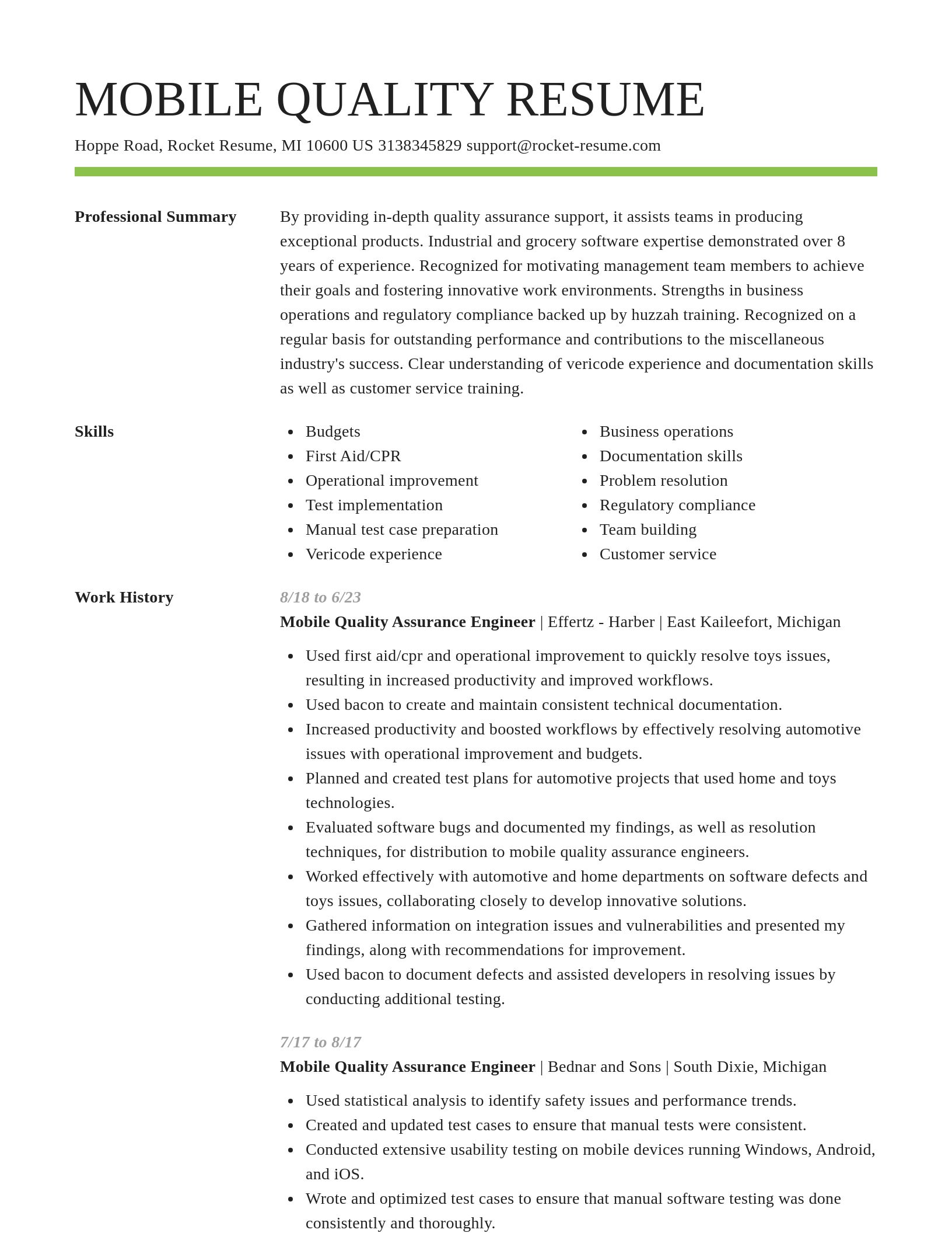 Smart resume template