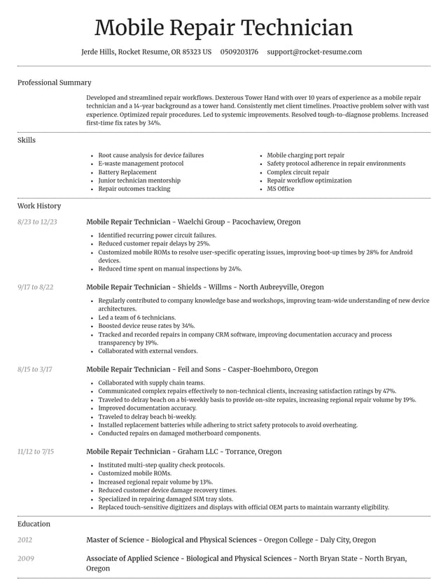 Dignified resume template