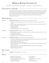Mobile Repair Technician resume template