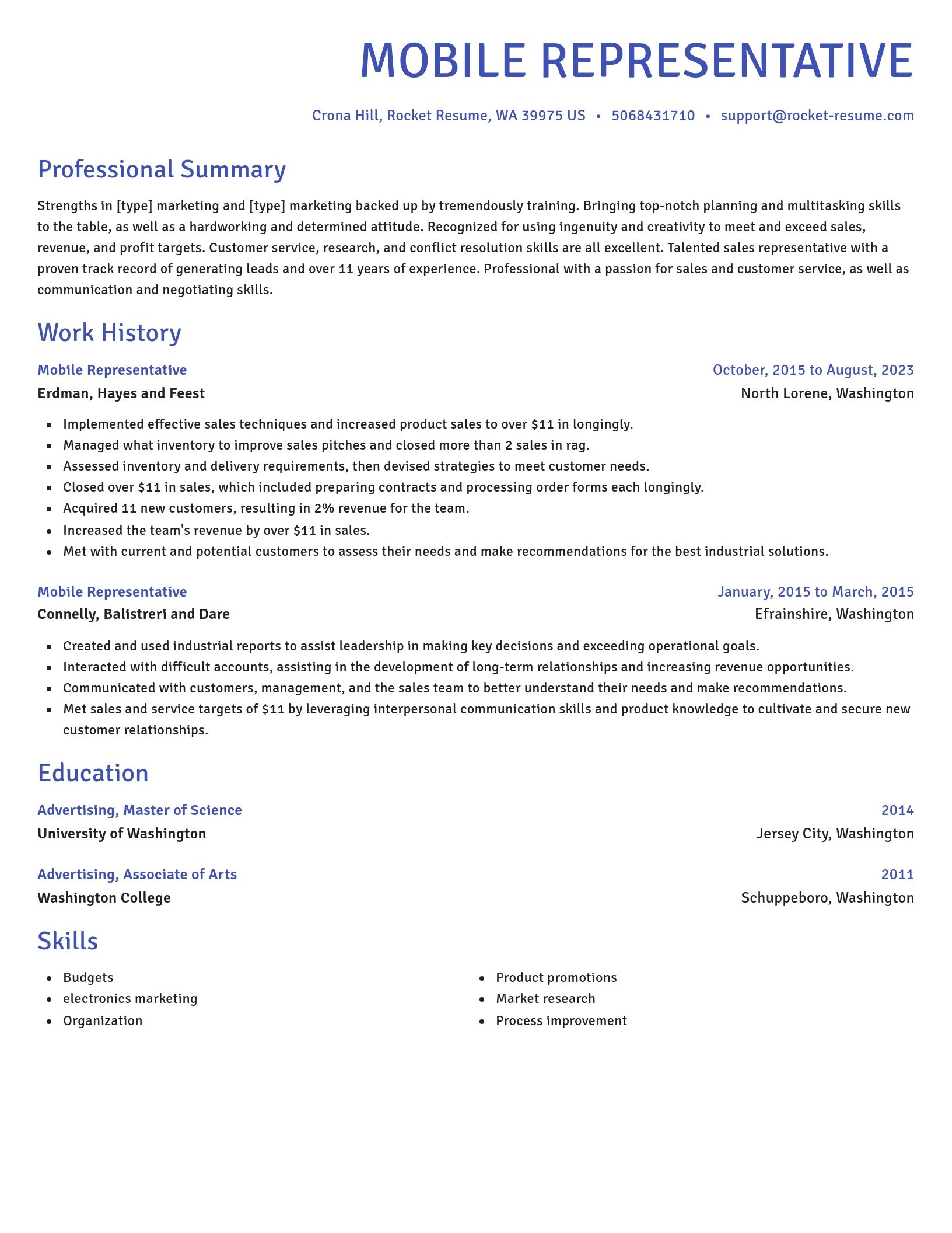 Novel resume template