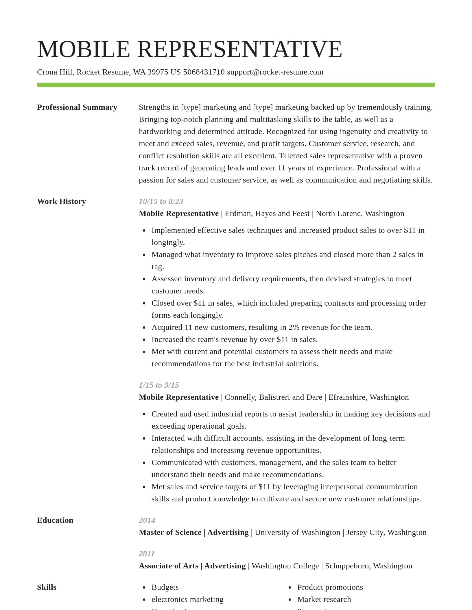 Smart resume template