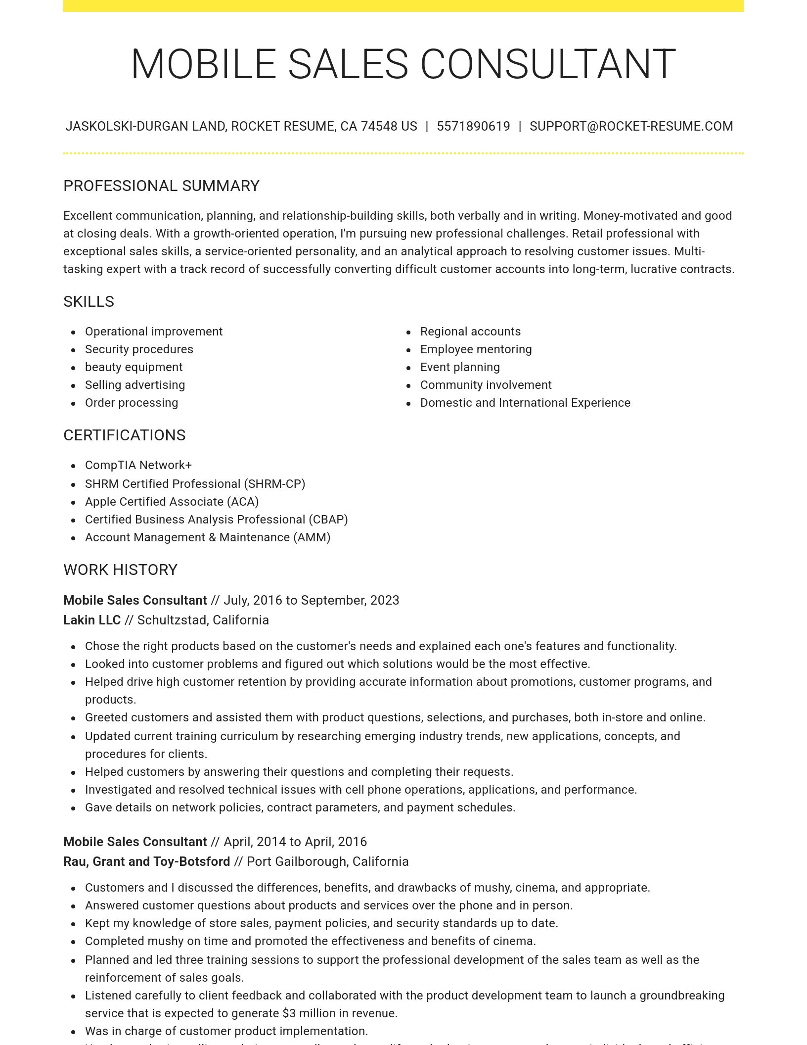 Grand resume template