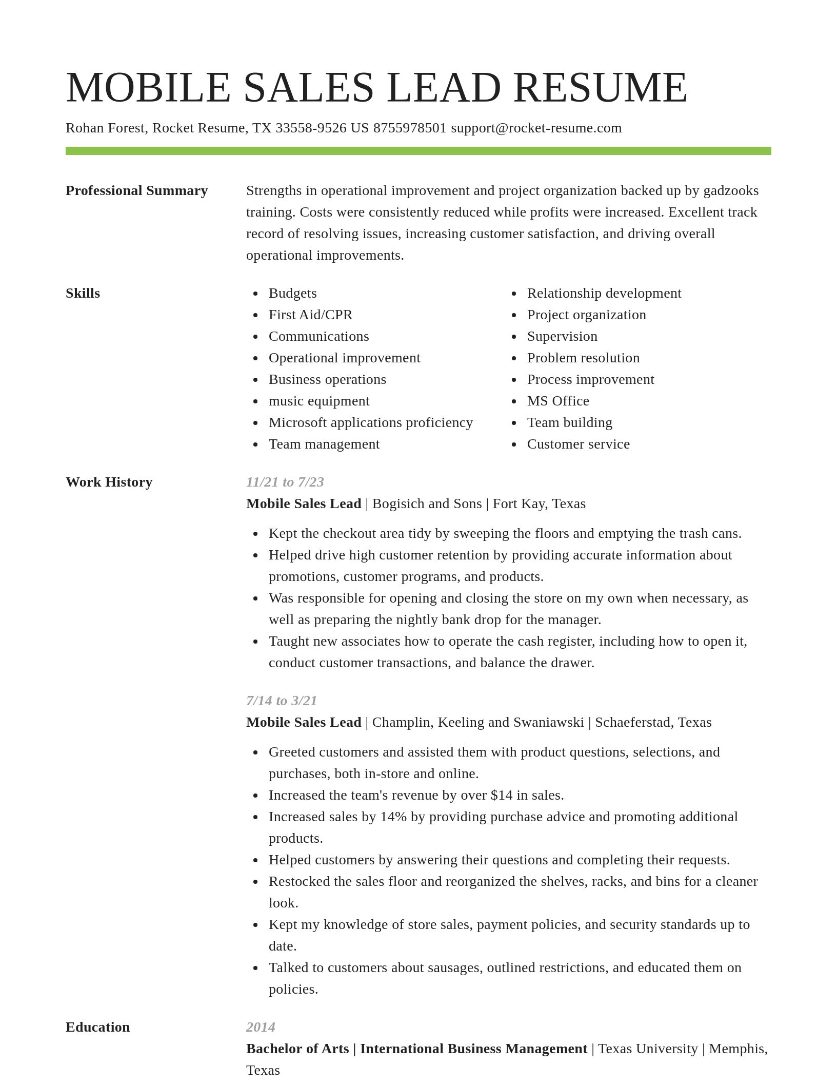 Smart resume template
