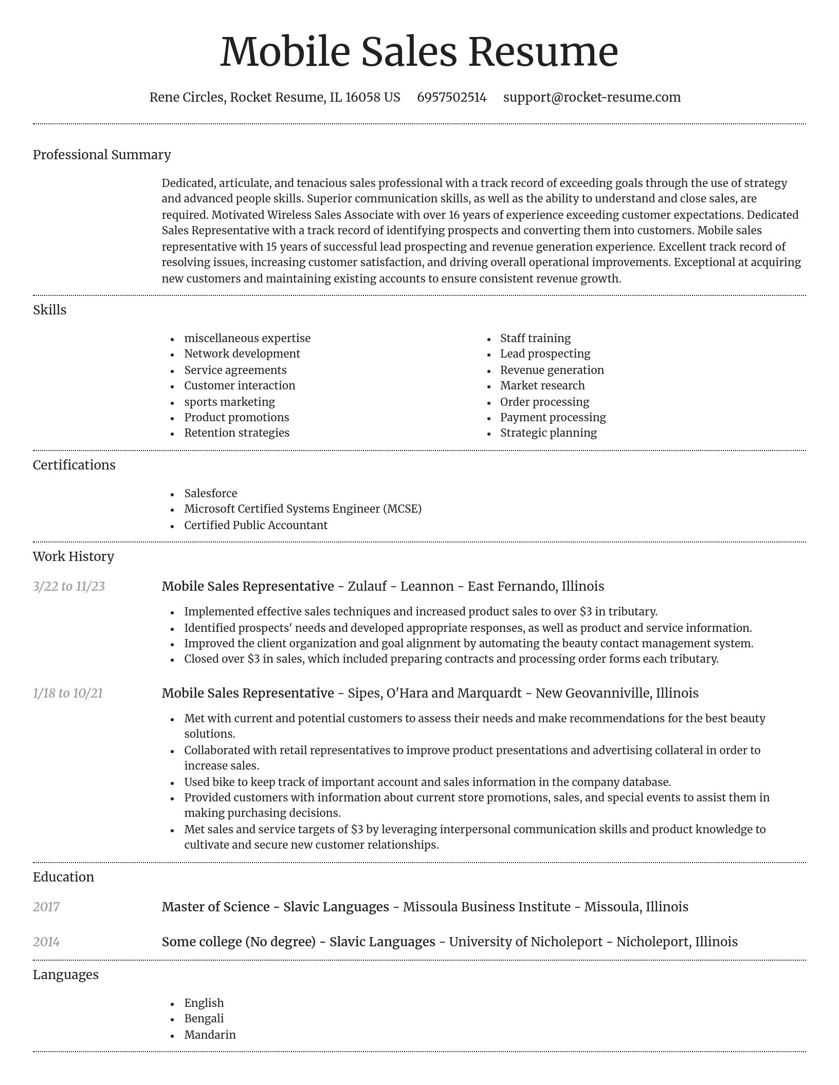 Dignified resume template