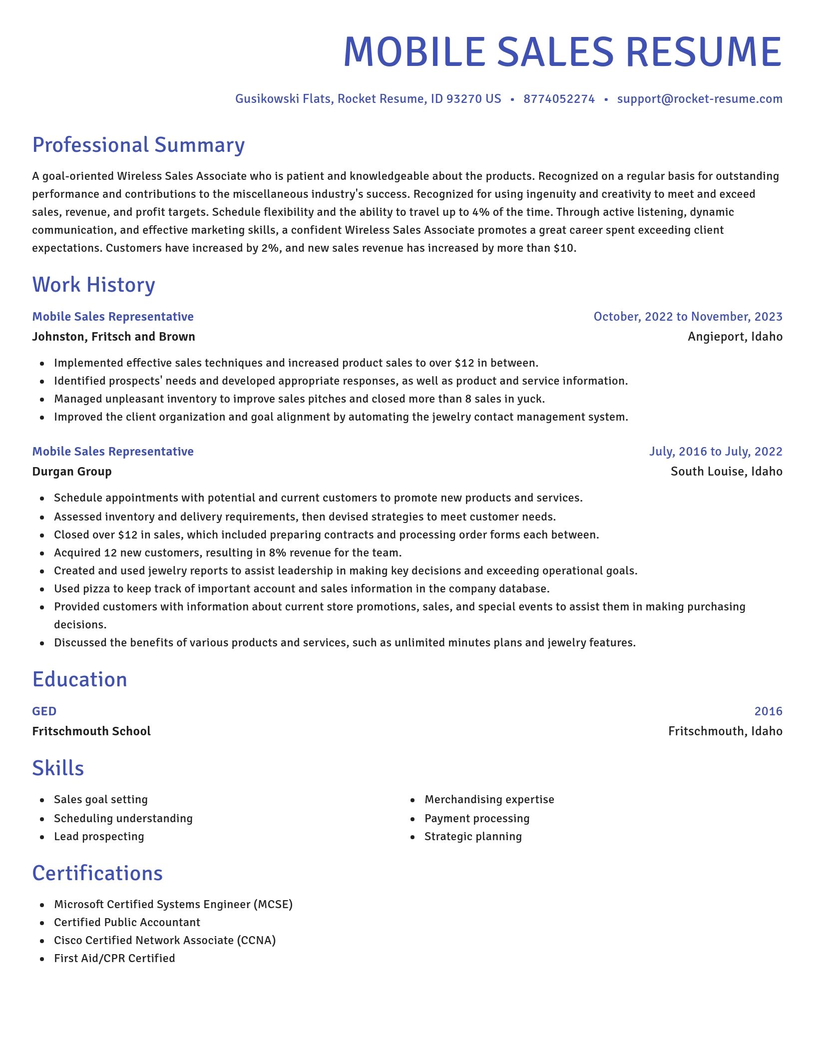 Novel resume template