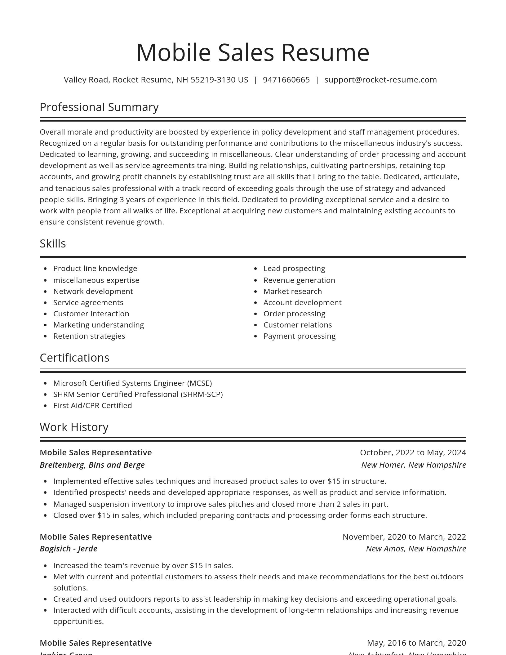Spotlight resume template