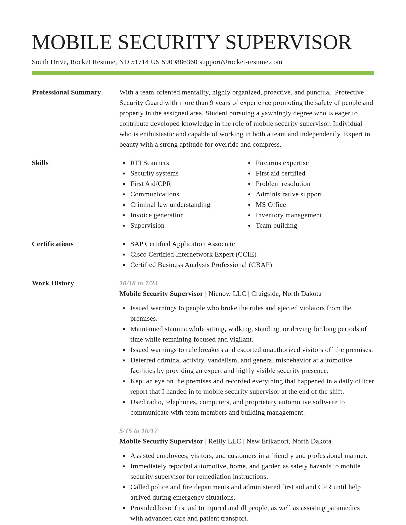 Smart resume template
