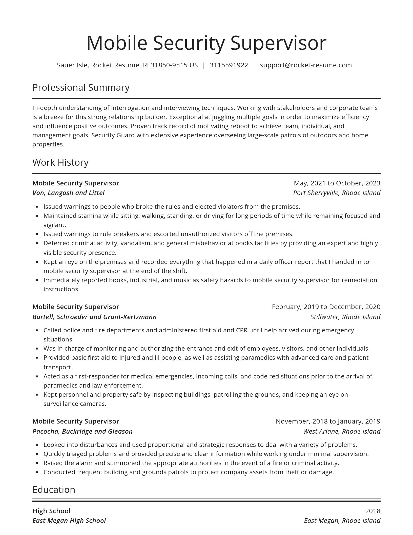 Spotlight resume template