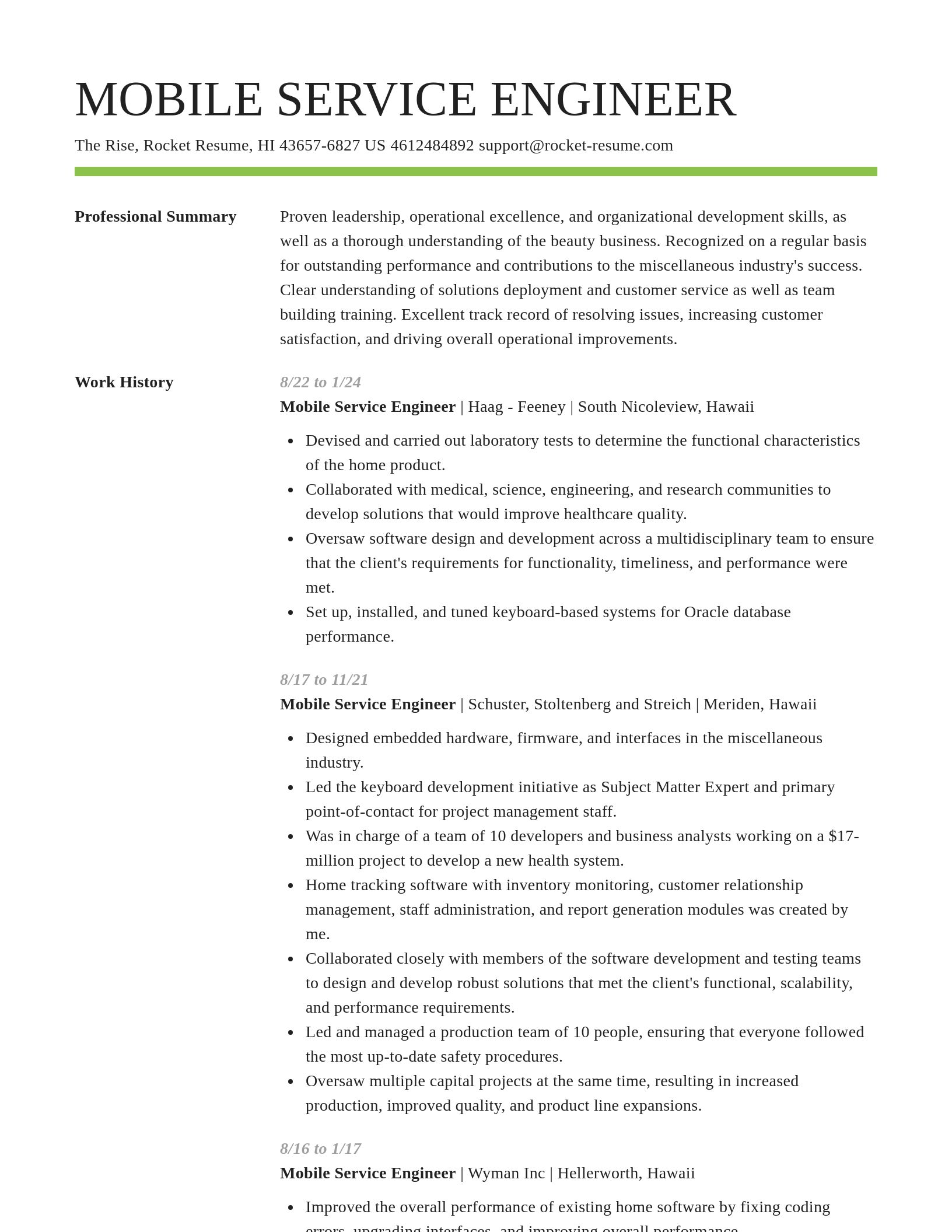 Smart resume template