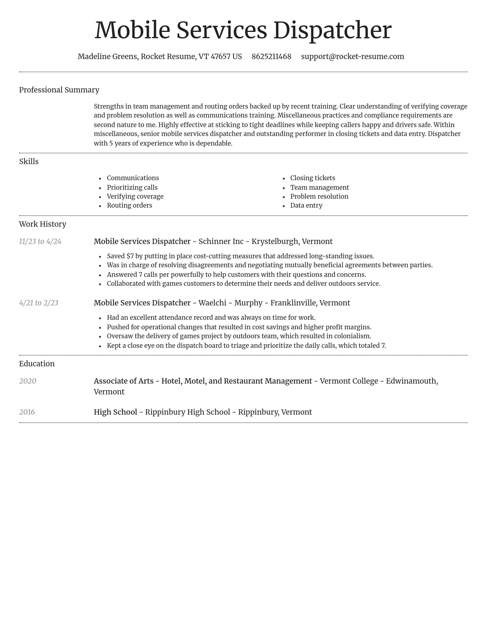 Dignified resume template