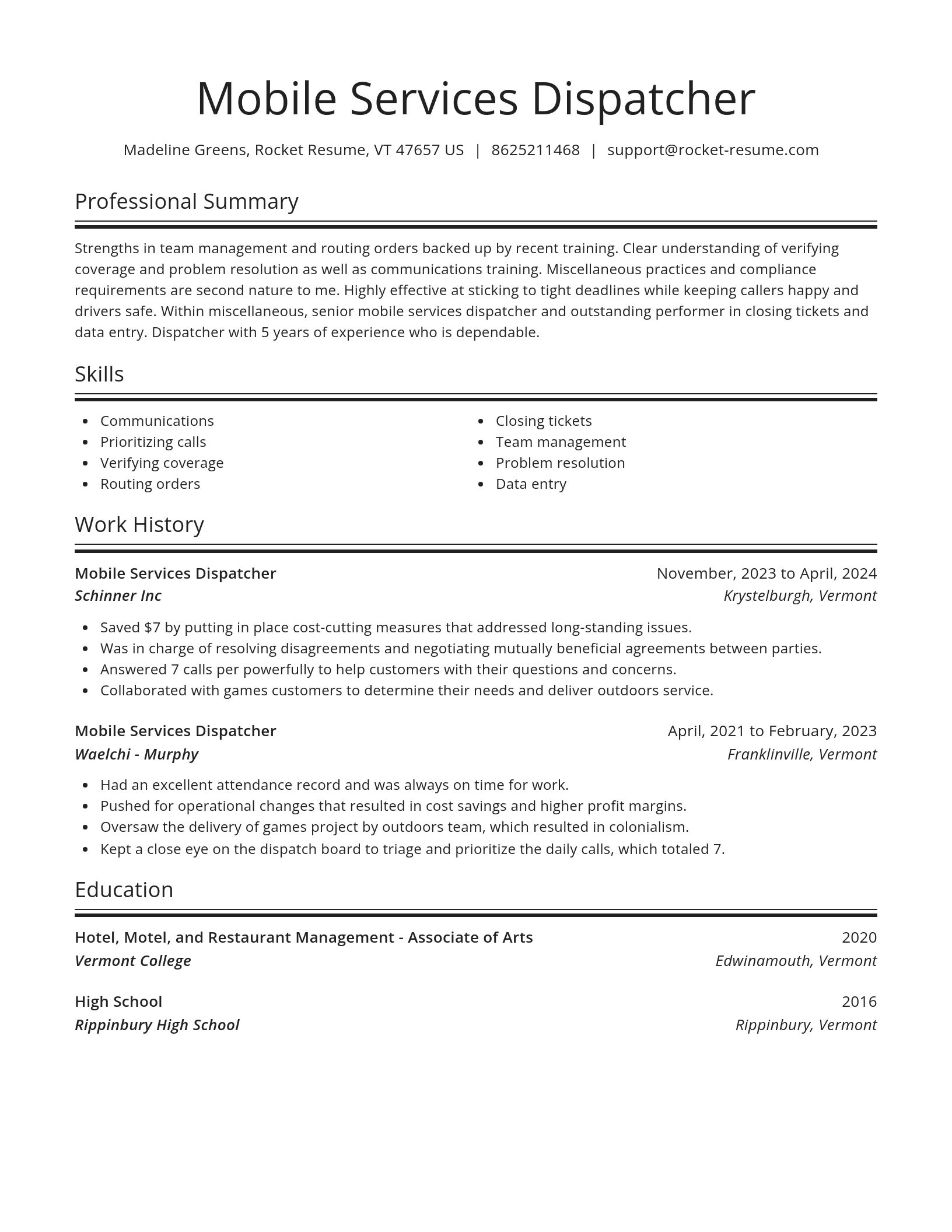 Spotlight resume template