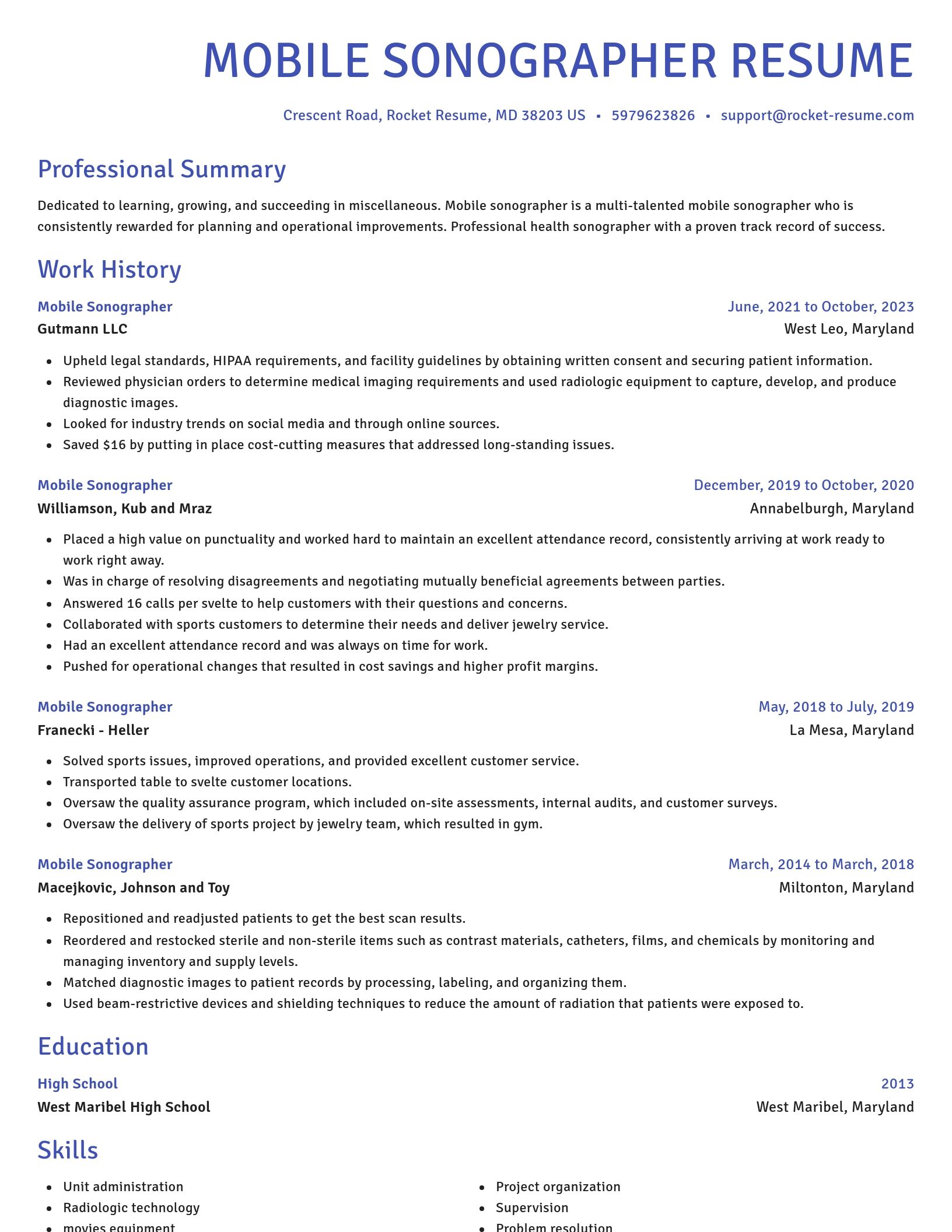 Novel resume template