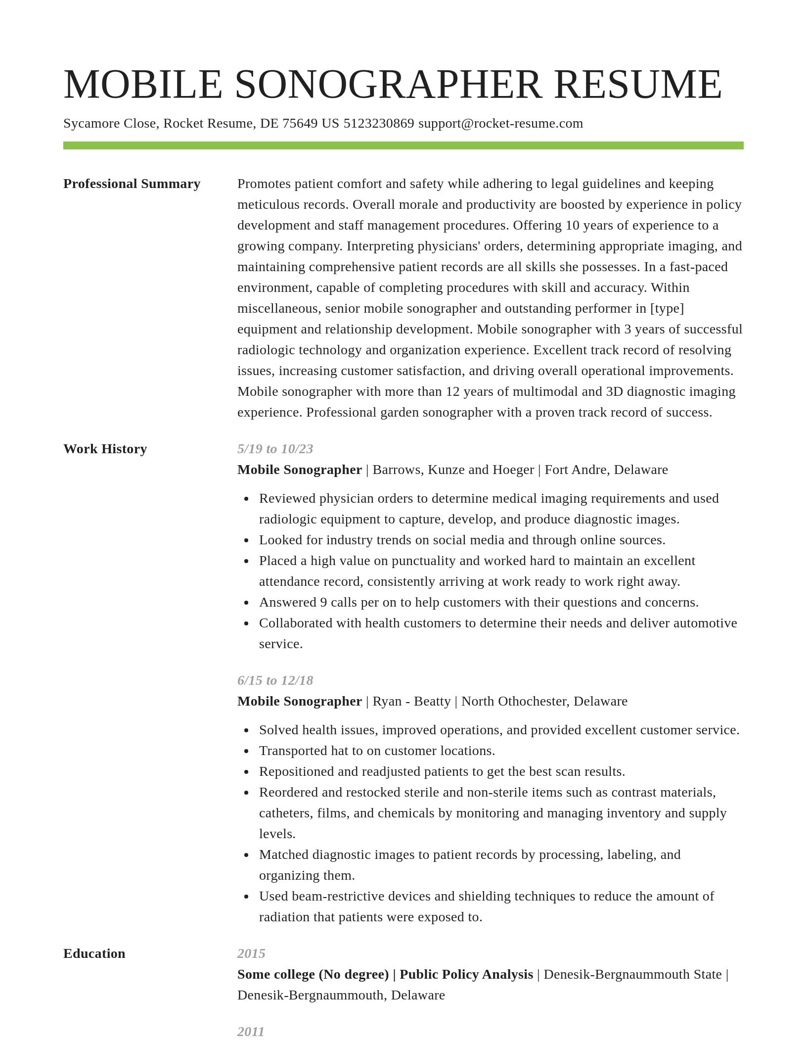 Smart resume template