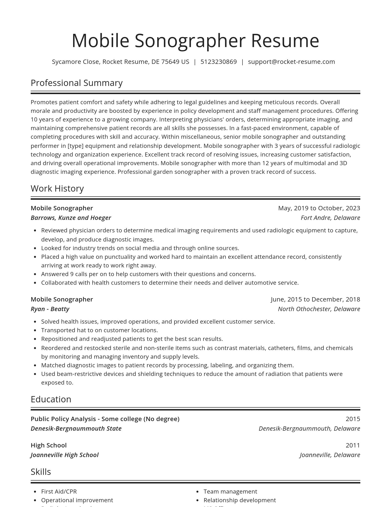Spotlight resume template
