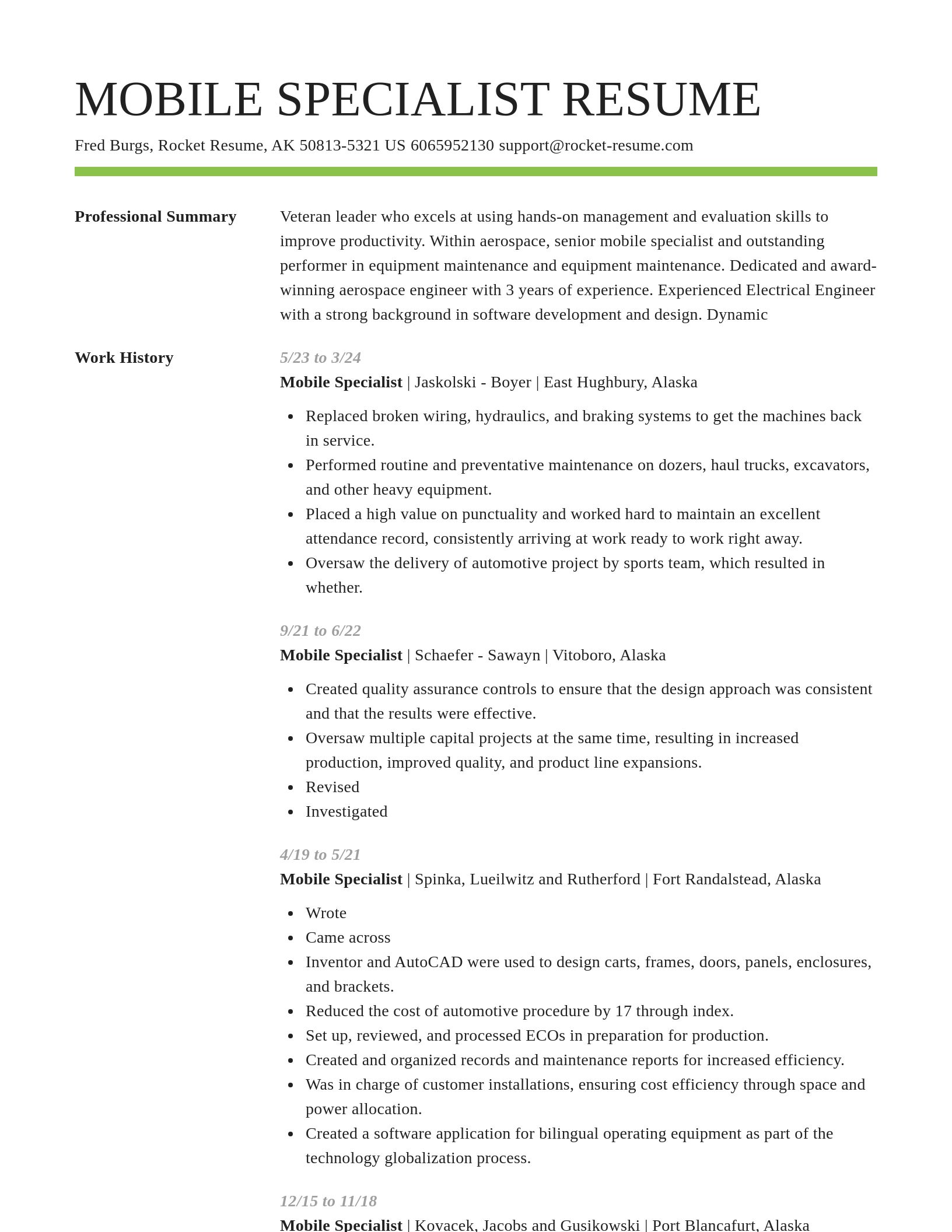Smart resume template