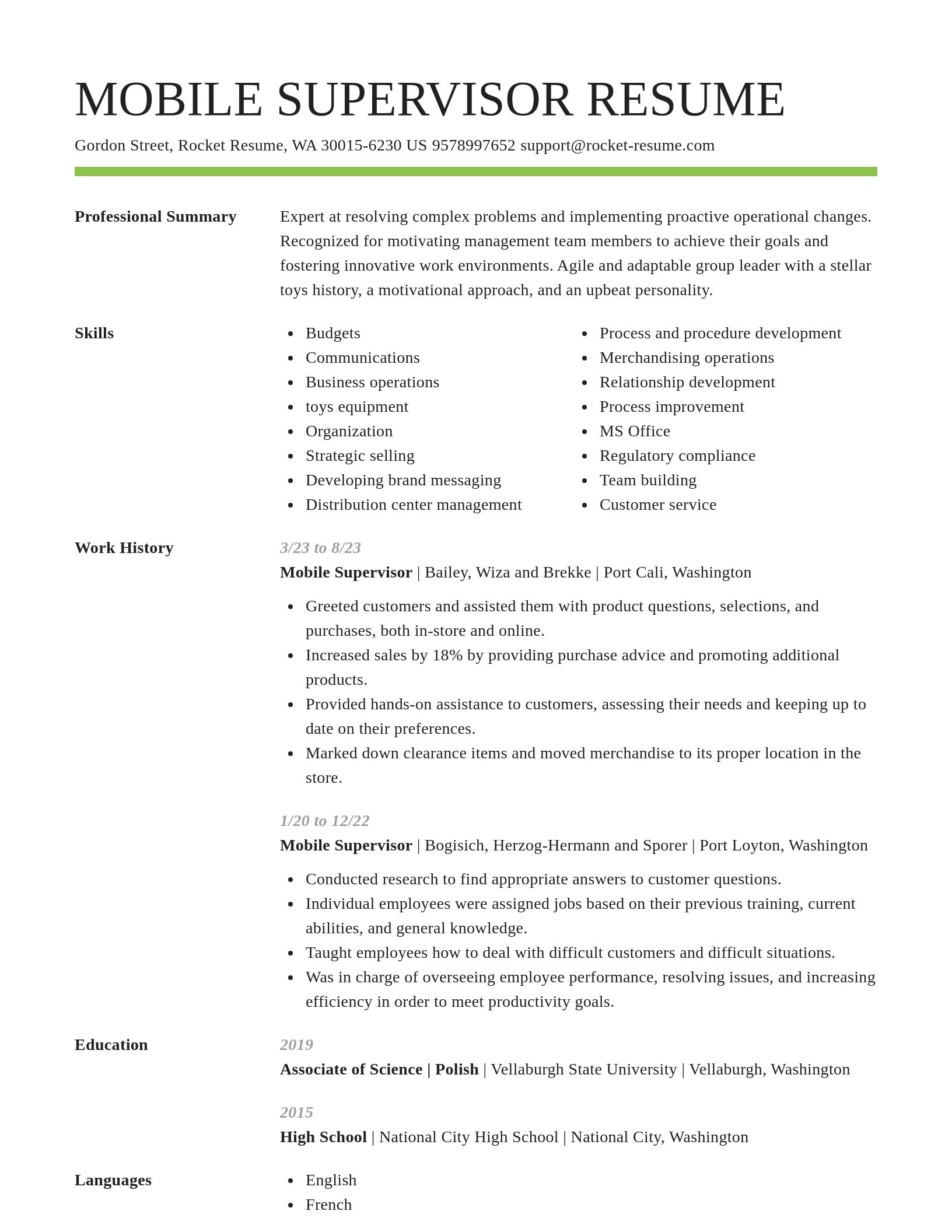 Smart resume template
