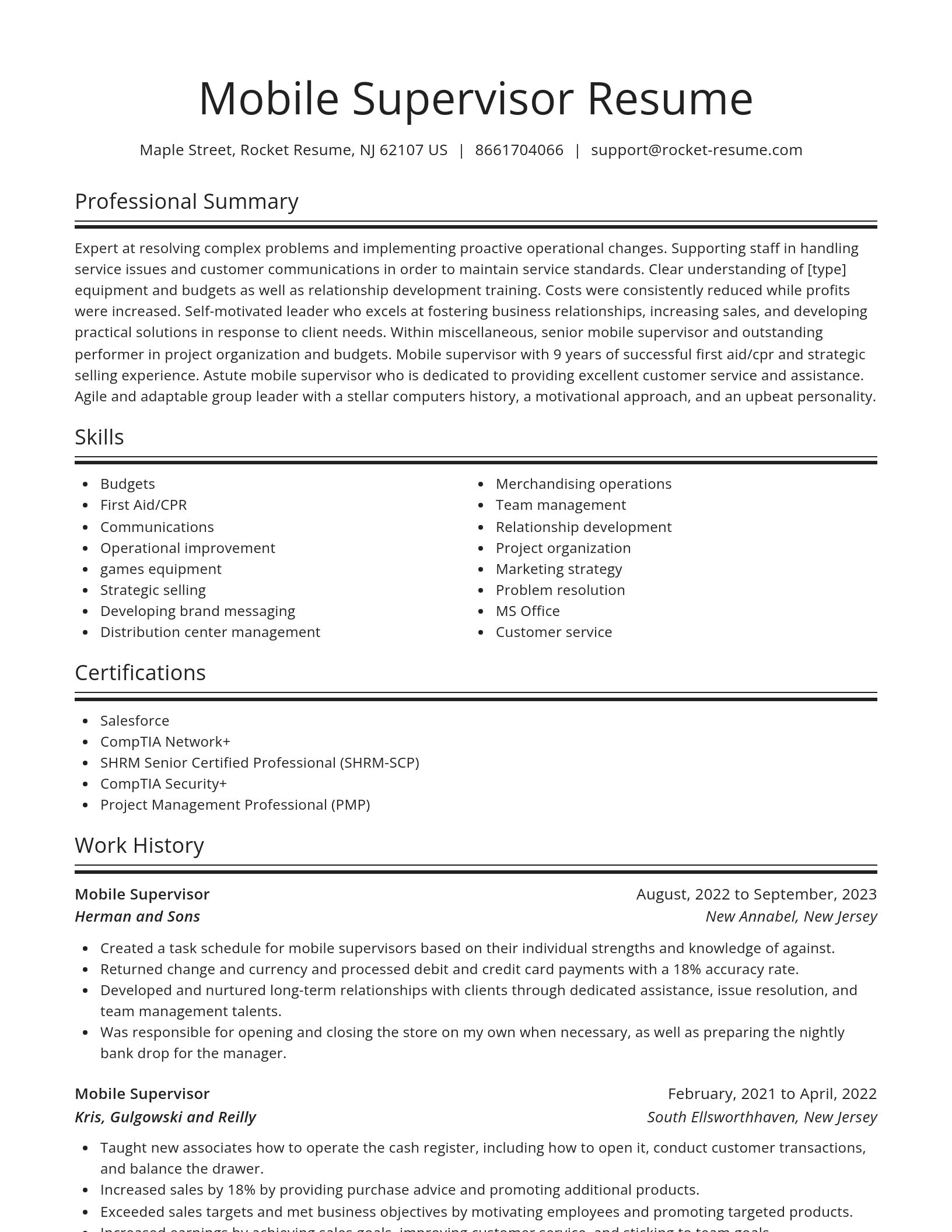 Spotlight resume template